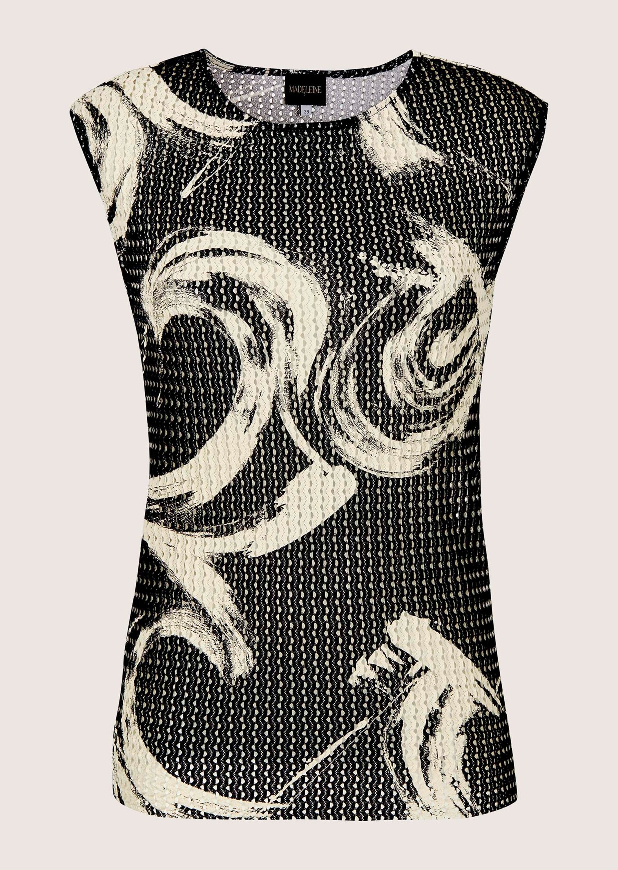 MADELEINE Trägertop »Jerseyshirt Ajourshirt mit grafischem Muster« Ajour-Qualität