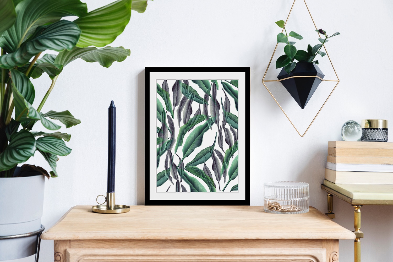 queence Bild »Julia« Blätter | Kunst | Pflanzen | Pflanzenbilder HD Premium Poster-Druck inkl. Holzrahmen