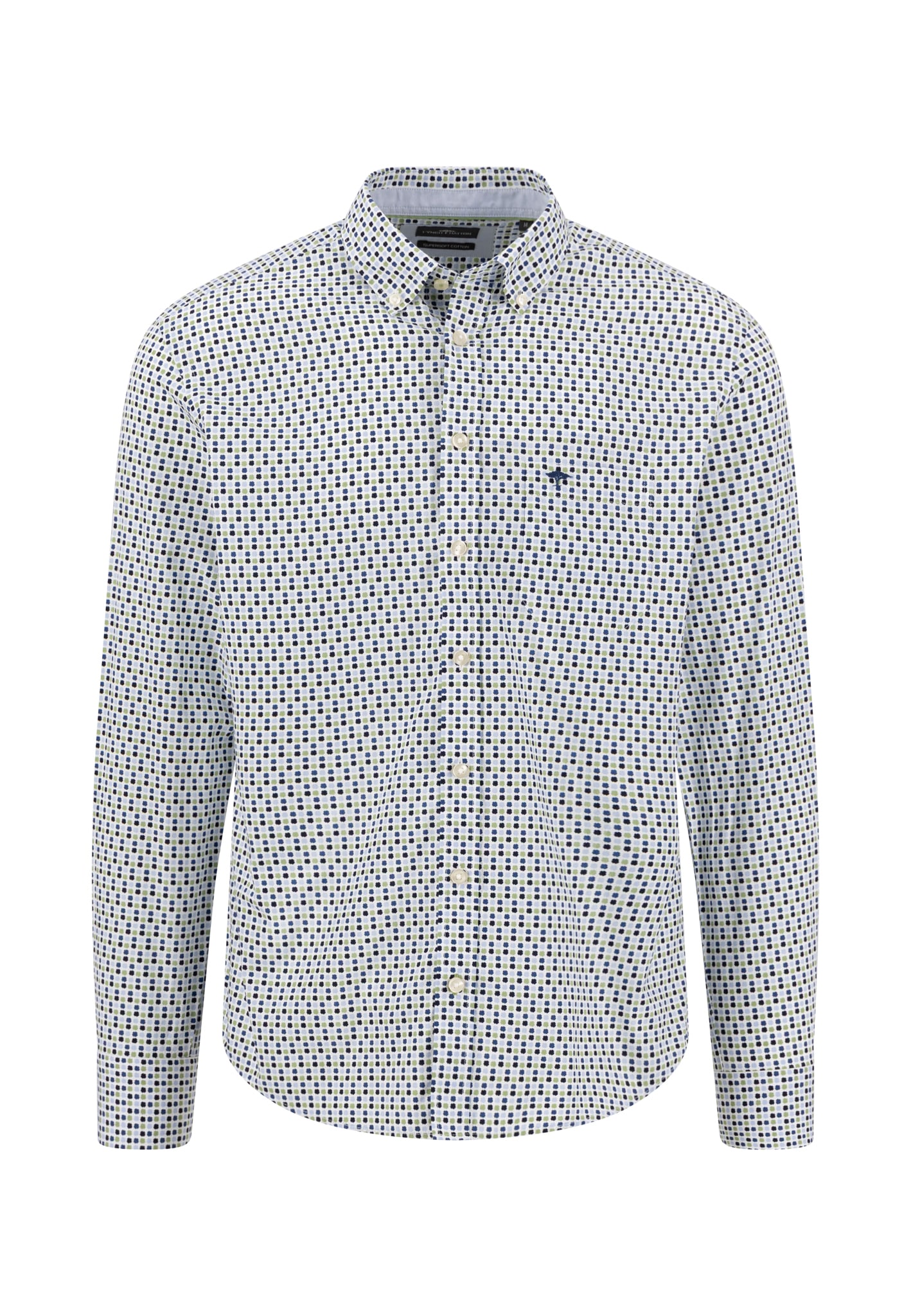FYNCH-HATTON Langarmhemd mit Mininalprint und Button-down-Kragen