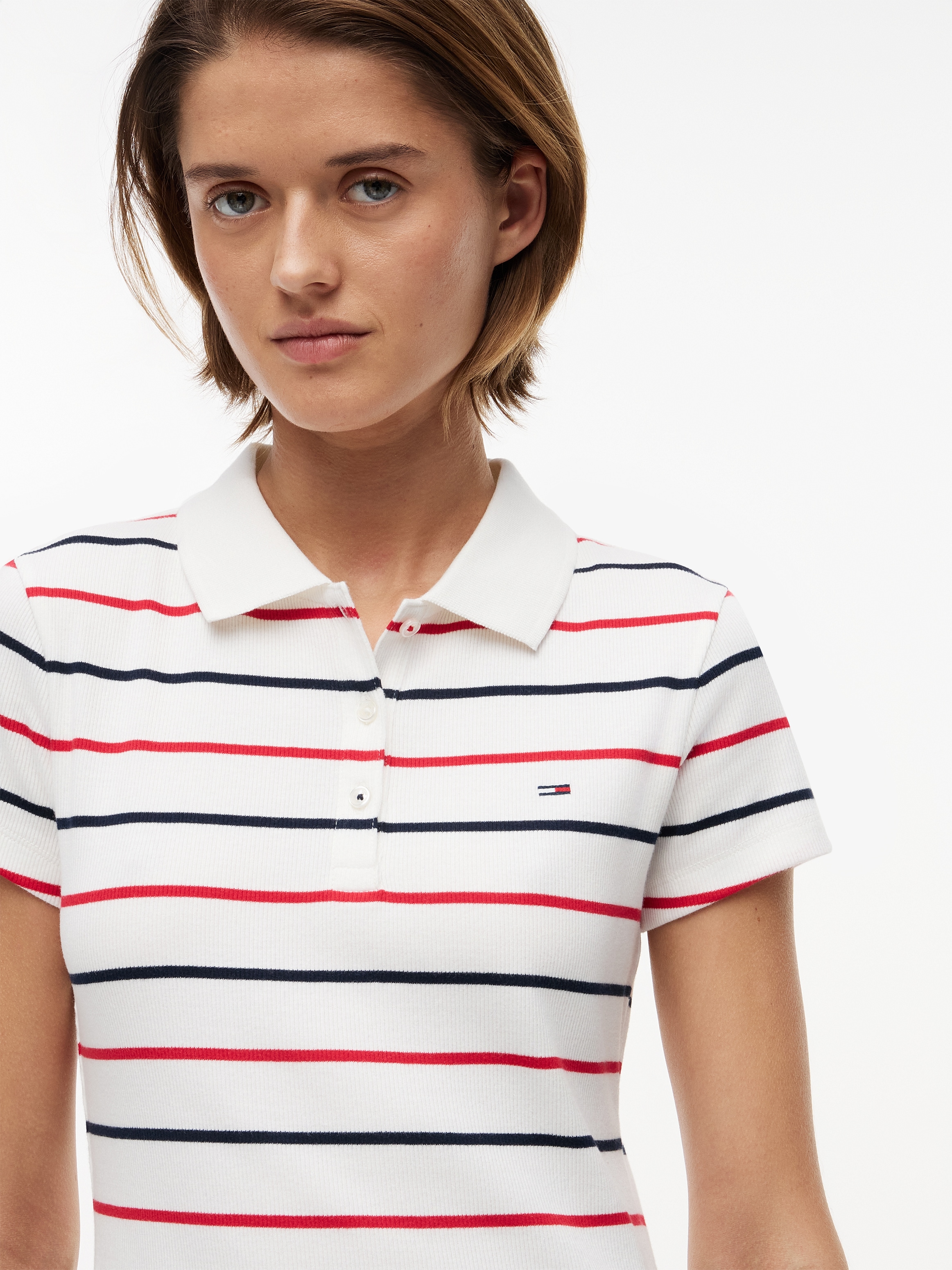 Tommy Jeans Polokleid »TJW RIB BODYCON POLO DRESS« Baumwollmischung, figurbetont, in gerippter Struktur