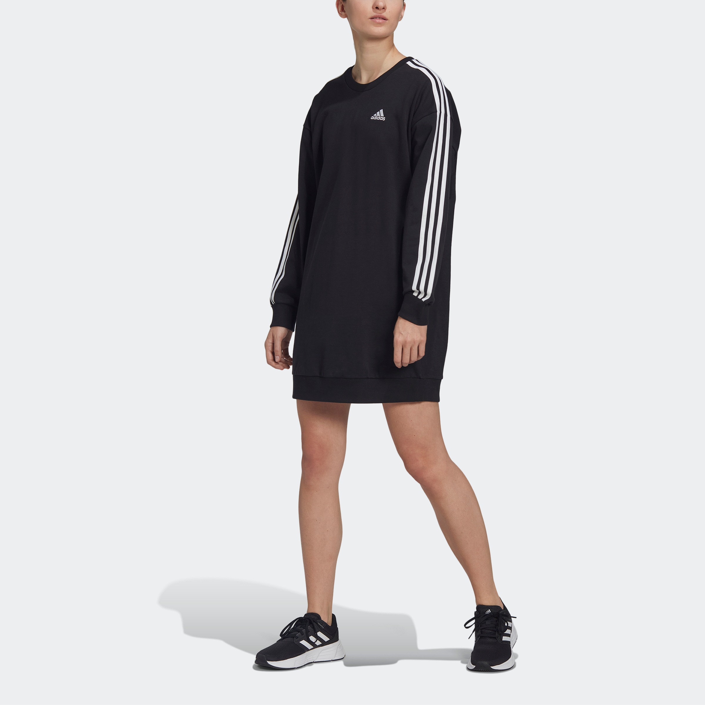 adidas Sportswear KLEID« Shop »ESSENTIALS Online 3-STREIFEN CREW Shirtkleid im OTTO