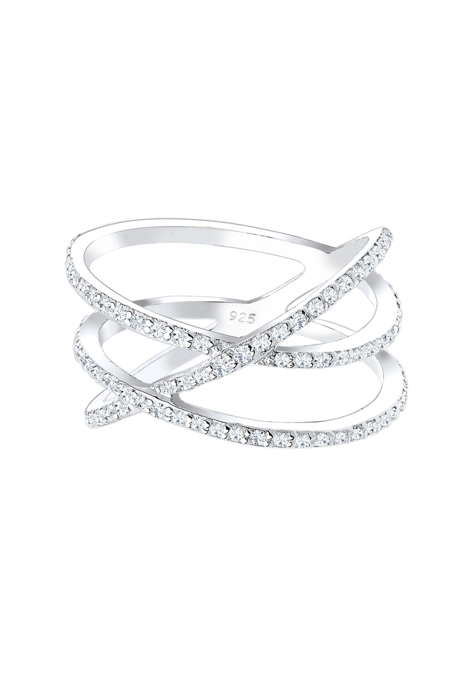 Elli Silberring »Ring Verschlungen Kristalle 925 Silber«