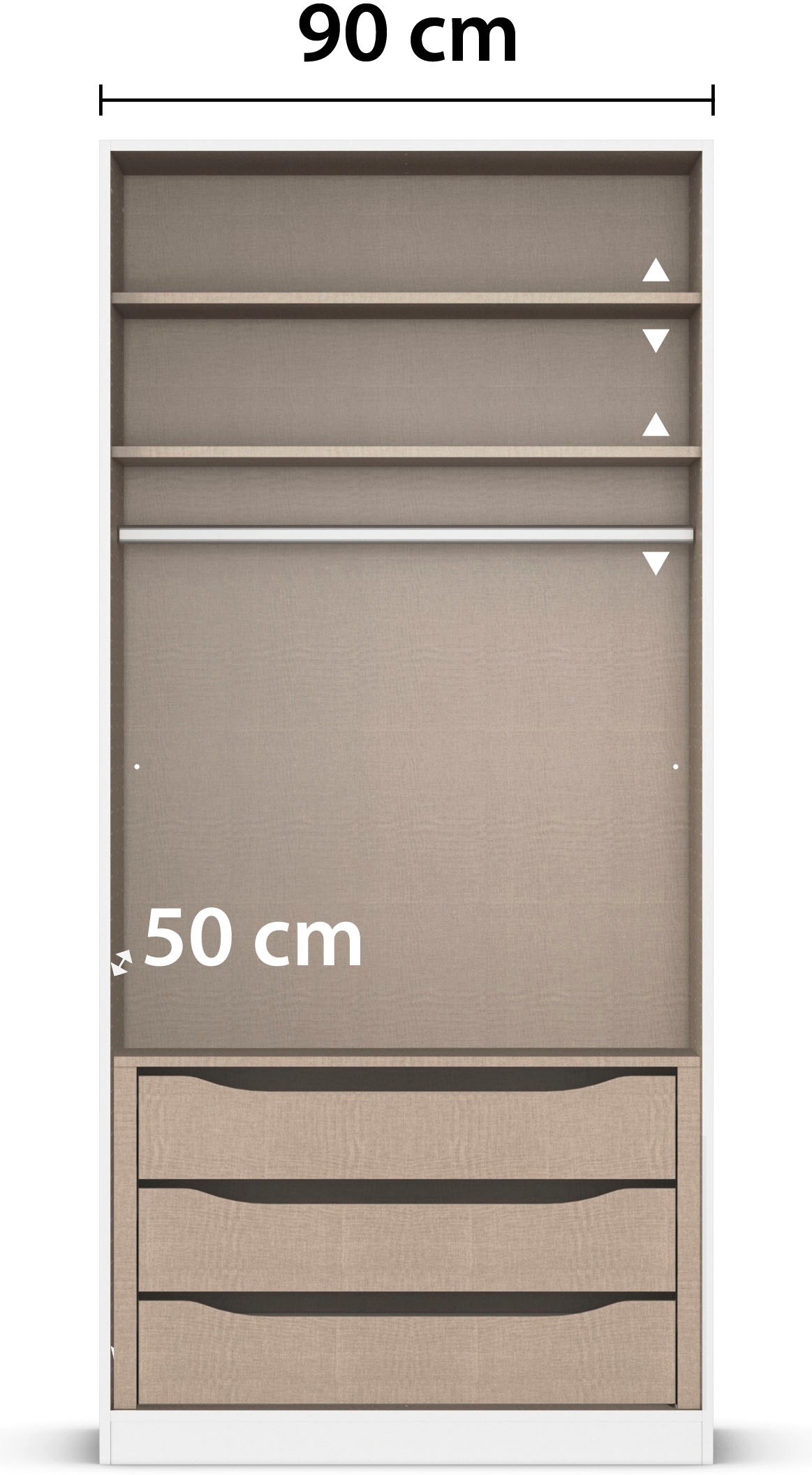 rauch Kleiderschrank »Drehtürenschrank Schrank Garderobe Wäscheschrank Schlafzimmer AVOLA«, (in 3 verschiedenen Ausstattungen BASIC/CLASSIC/PREMIUM), mit hochwertigen Stangengriffen in Schwarz aus Metall MADE IN GERMANY