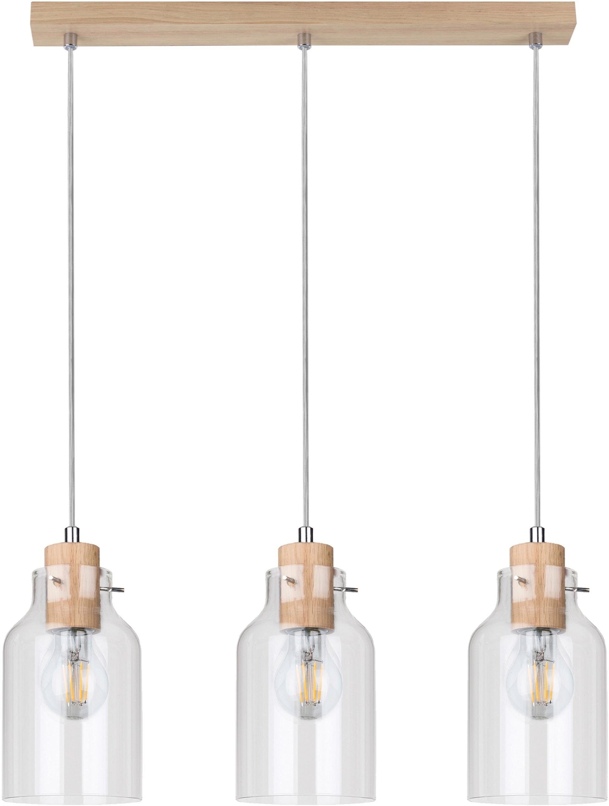 SPOT Light Pendelleuchte »ALESSANDRO«, E27, Hängeleuchte, Wertige Leuchte aus massivem Eichenholz, Naturprodukt mit FSC®-Zertifikat,passende LM E27/exklusive, Made in Europe