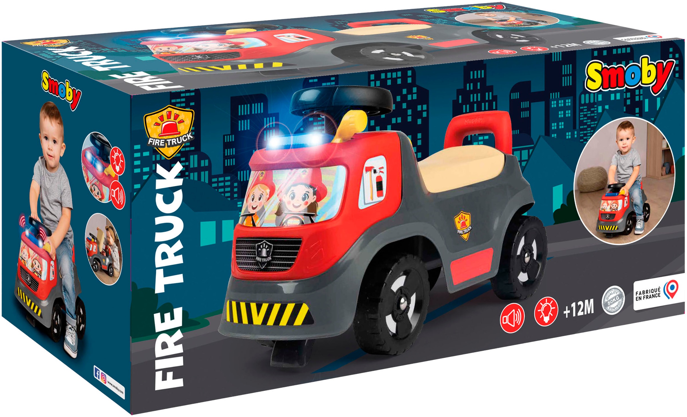 Smoby Rutscherauto »Feuerwehr« mit Licht und Sirene