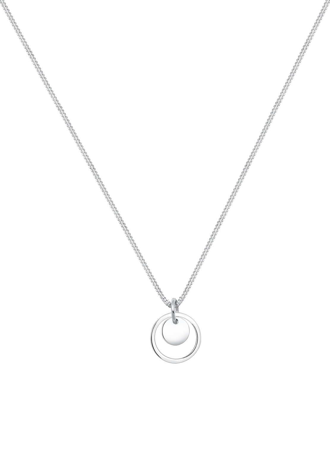 Elli Kette mit Anhänger »Halskette Anhänger Rund mit Kreisen 925 Silber«