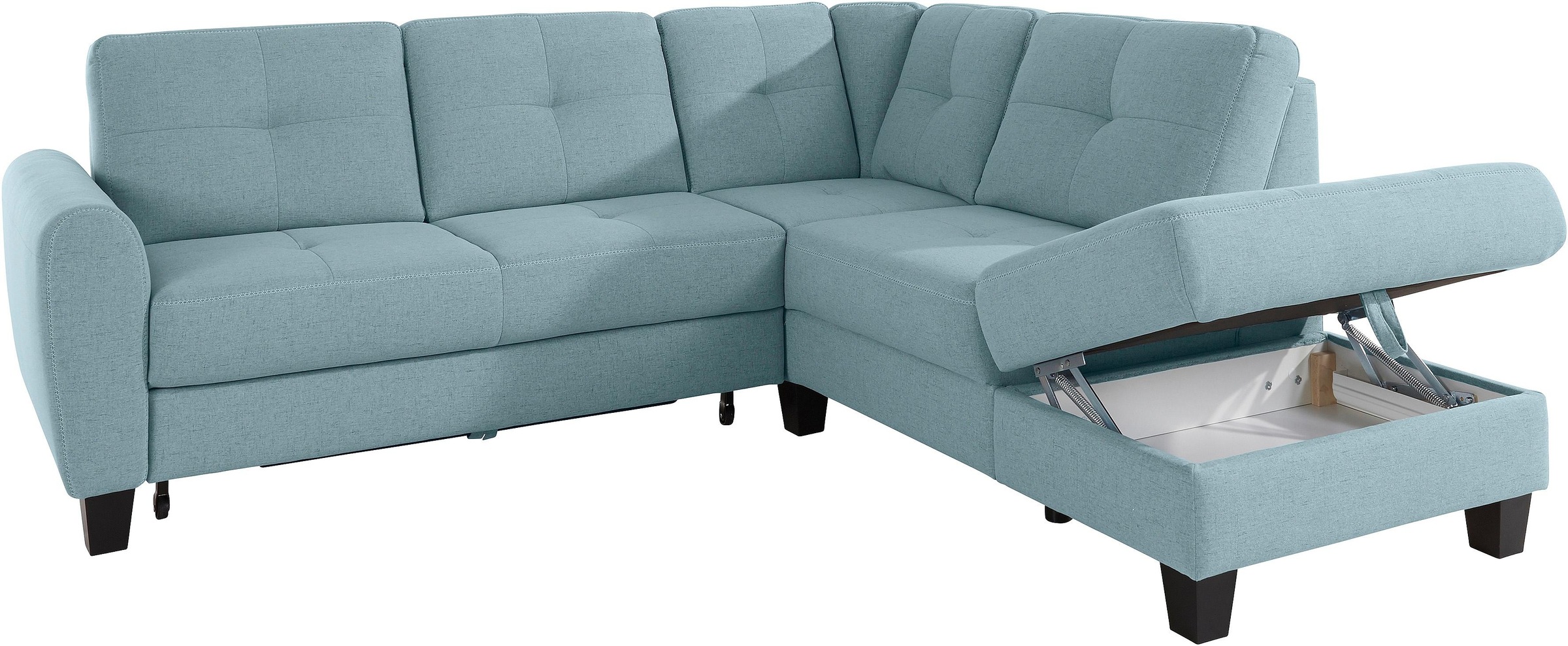 sit&more Ecksofa »Varese L-Form«, mit Federkern, wahlweise mit Bettfunktion und Stauraum