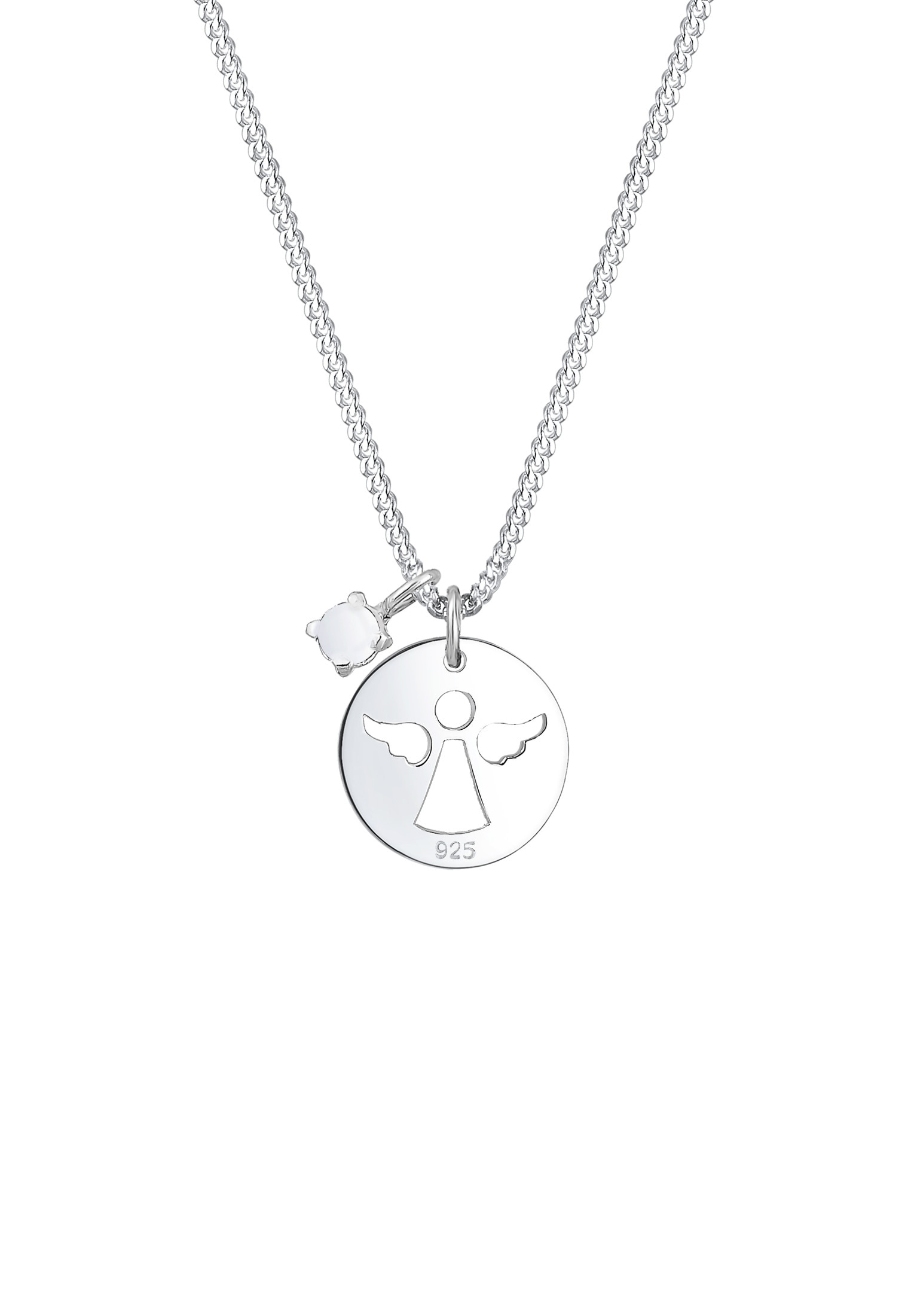 Elli Silberkette »Halskette Engel Weiß 925 Sterling Silber, mit Kristallen von Swarovski®«