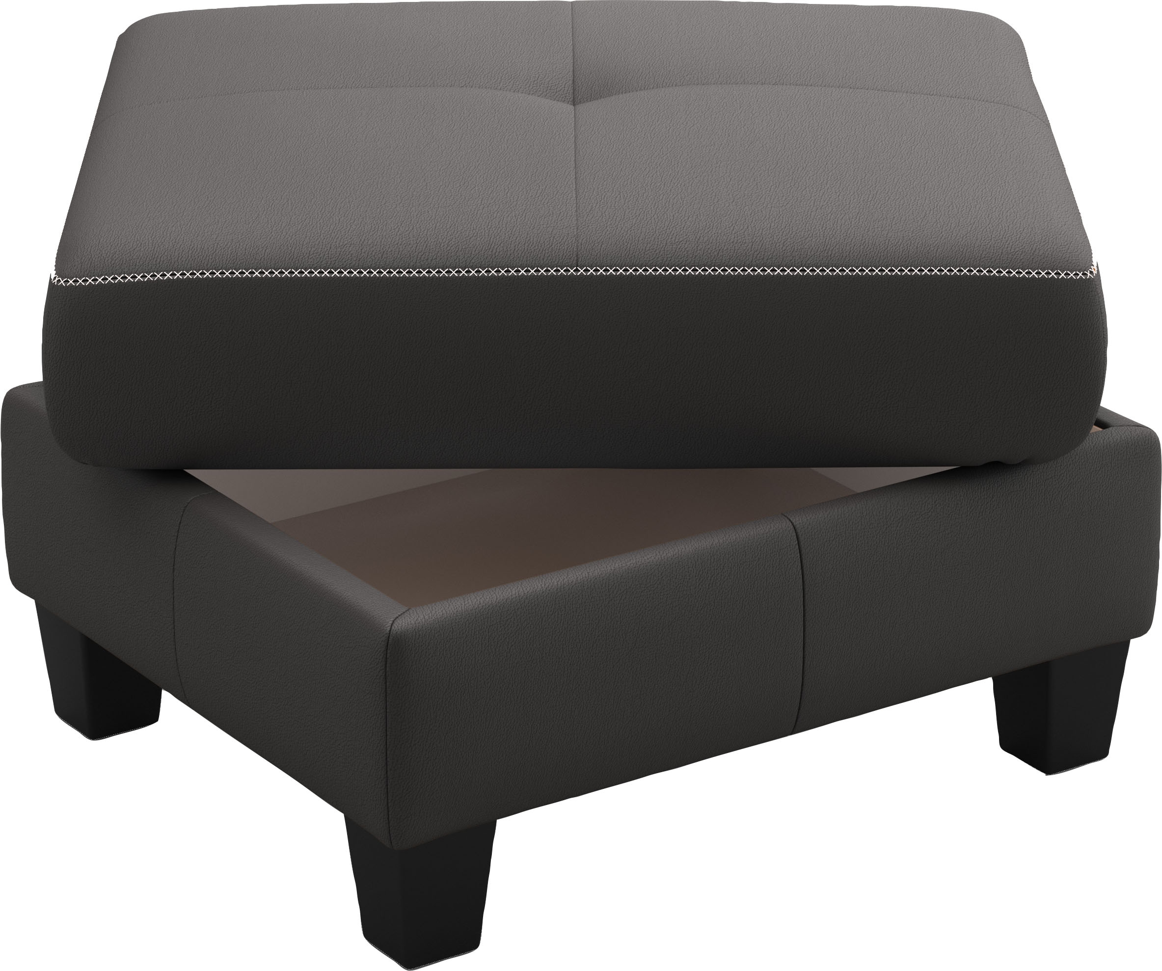 Places of Style Polsterhocker »Varese«, Kreuznaht in beige
