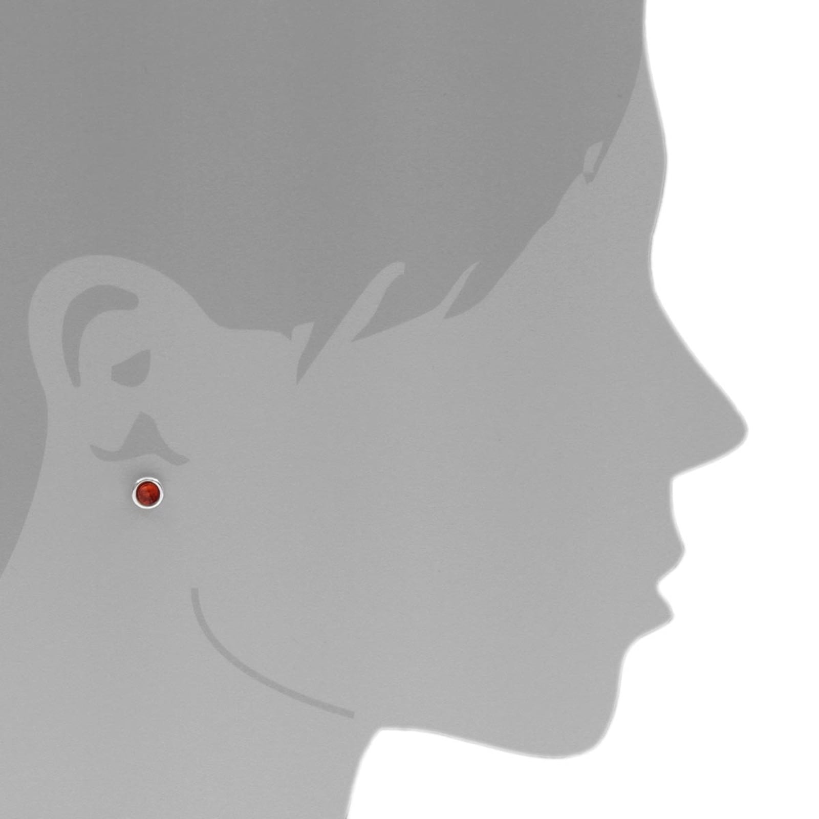 OSTSEE-SCHMUCK Paar Ohrstecker »- Classic 5 mm - Silber 925/000 - Bernstein«