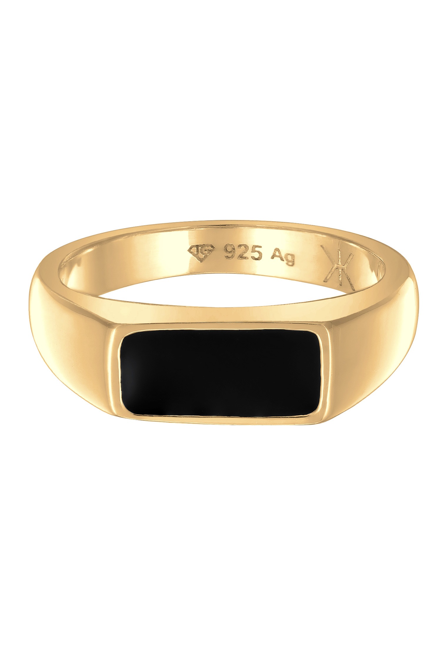 Kuzzoi Siegelring »Ring Herren Siegelring Emaille Schwarz 925 Sterling Silber«