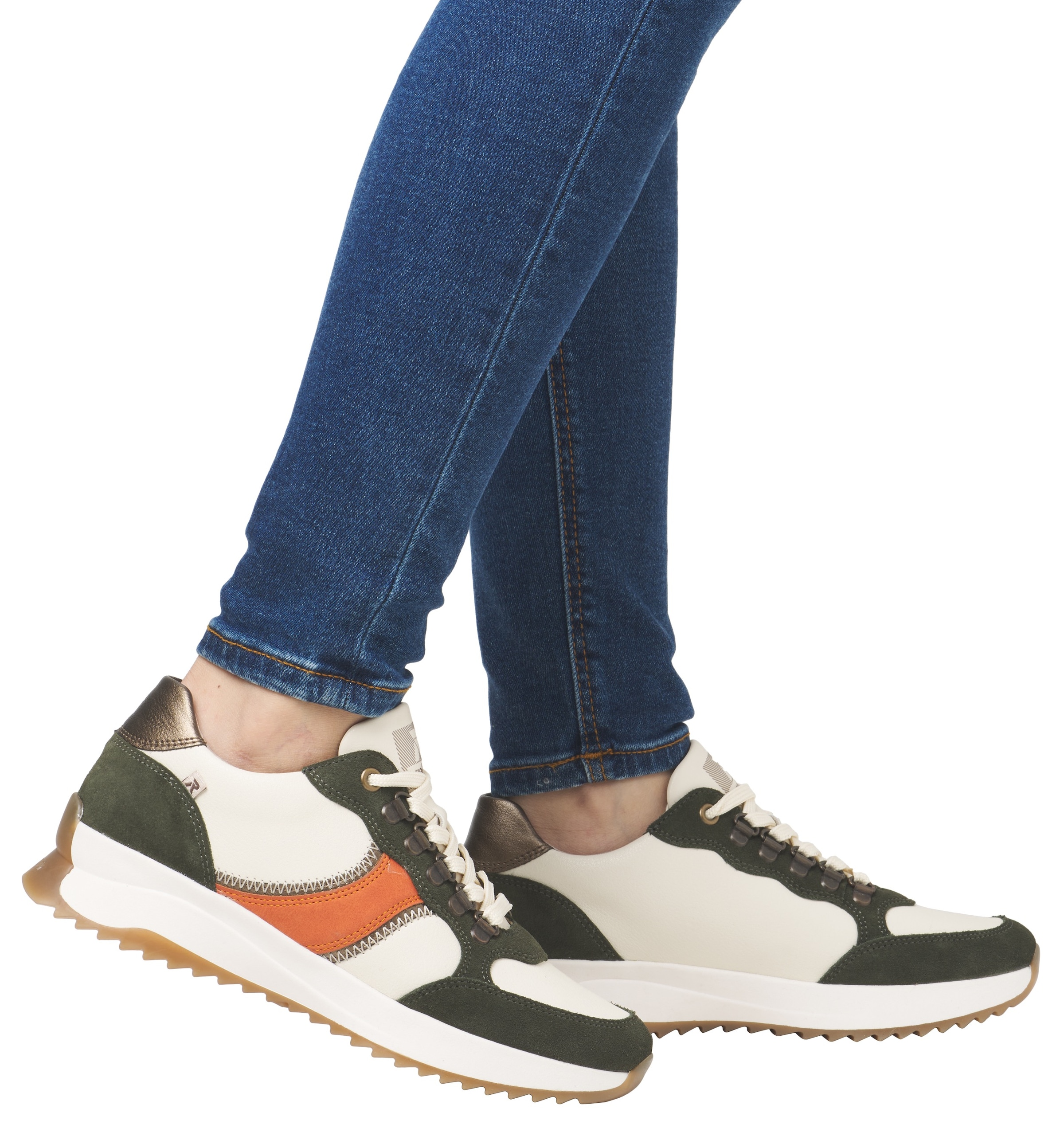 Rieker EVOLUTION Sneaker, Freizeitschuh, Halbschuh, Schnürschuh mit modischen Kontrastbesätzen