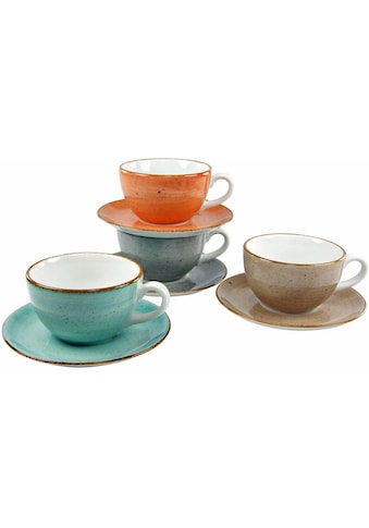 Cappuccinotasse »Kaffeetasse VINTAGE NATURE«, (Set, 8 tlg.)