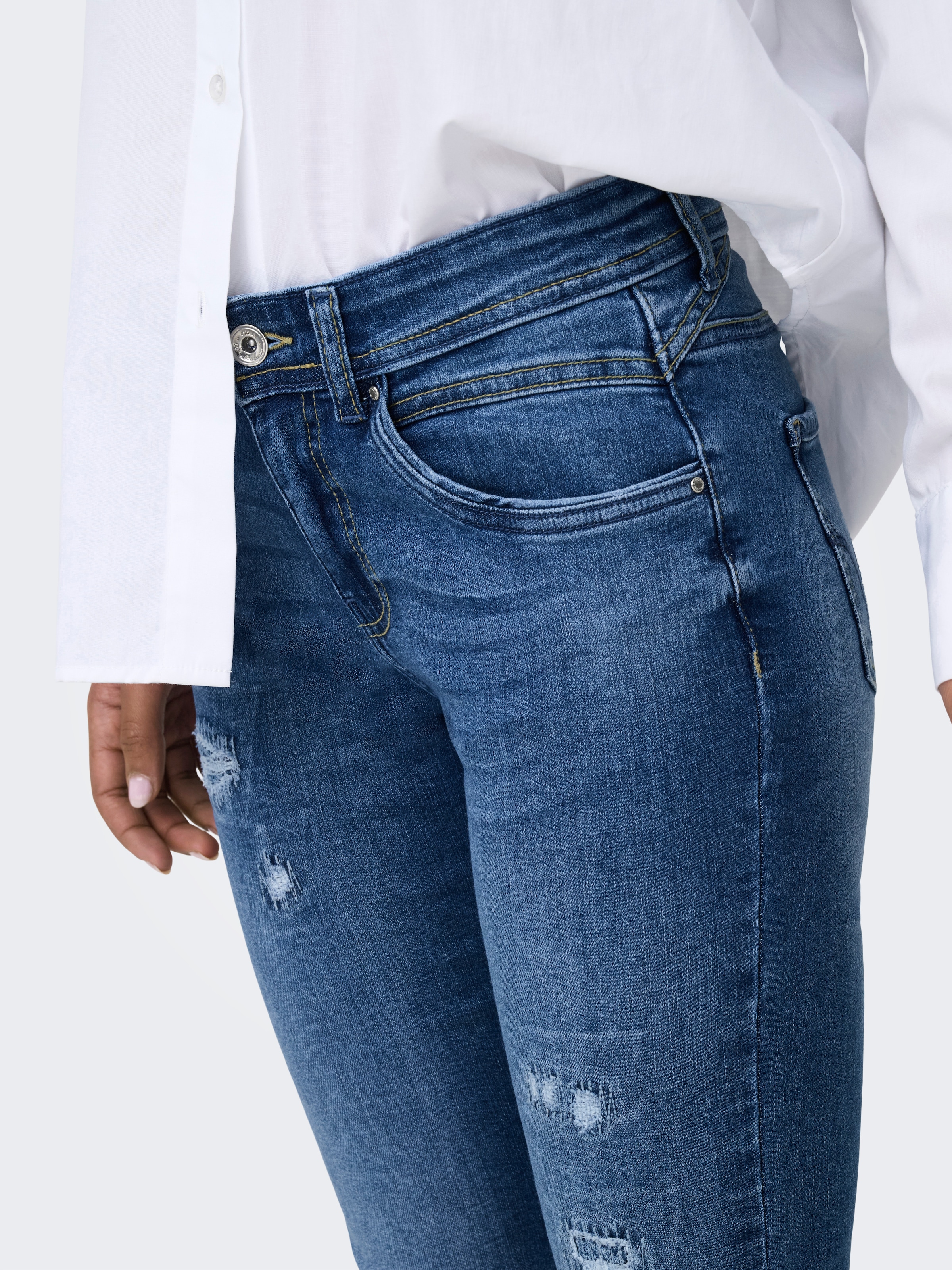 ONLY Skinny-fit-Jeans »ONLRUSH MID WAIST SK REP DNM MAS«