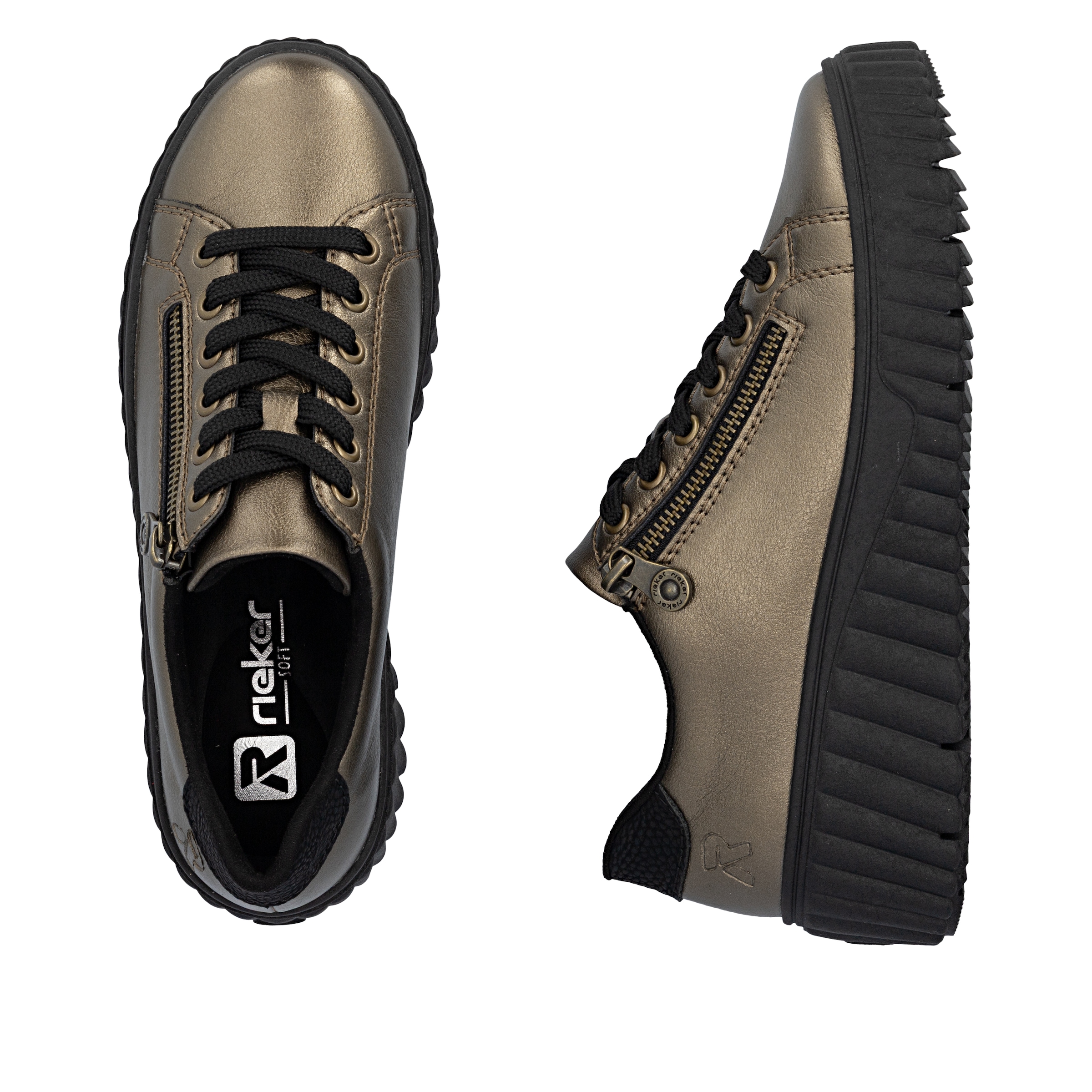 Rieker Plateausneaker  Freizeitschuh, Halbschuh, Schnürschuh mit Plateausohle