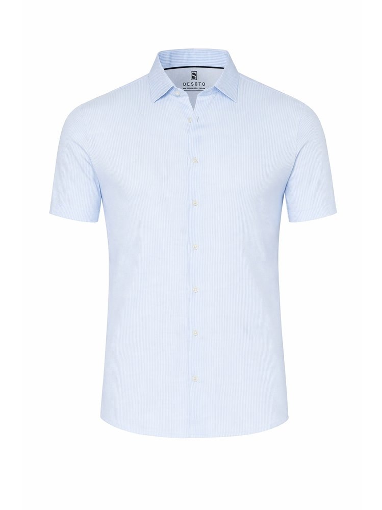 DESOTO Kurzarmhemd »Casual Kent 1/2« Kentkragen, Jerseyhemd, slim fit, fein gestreift