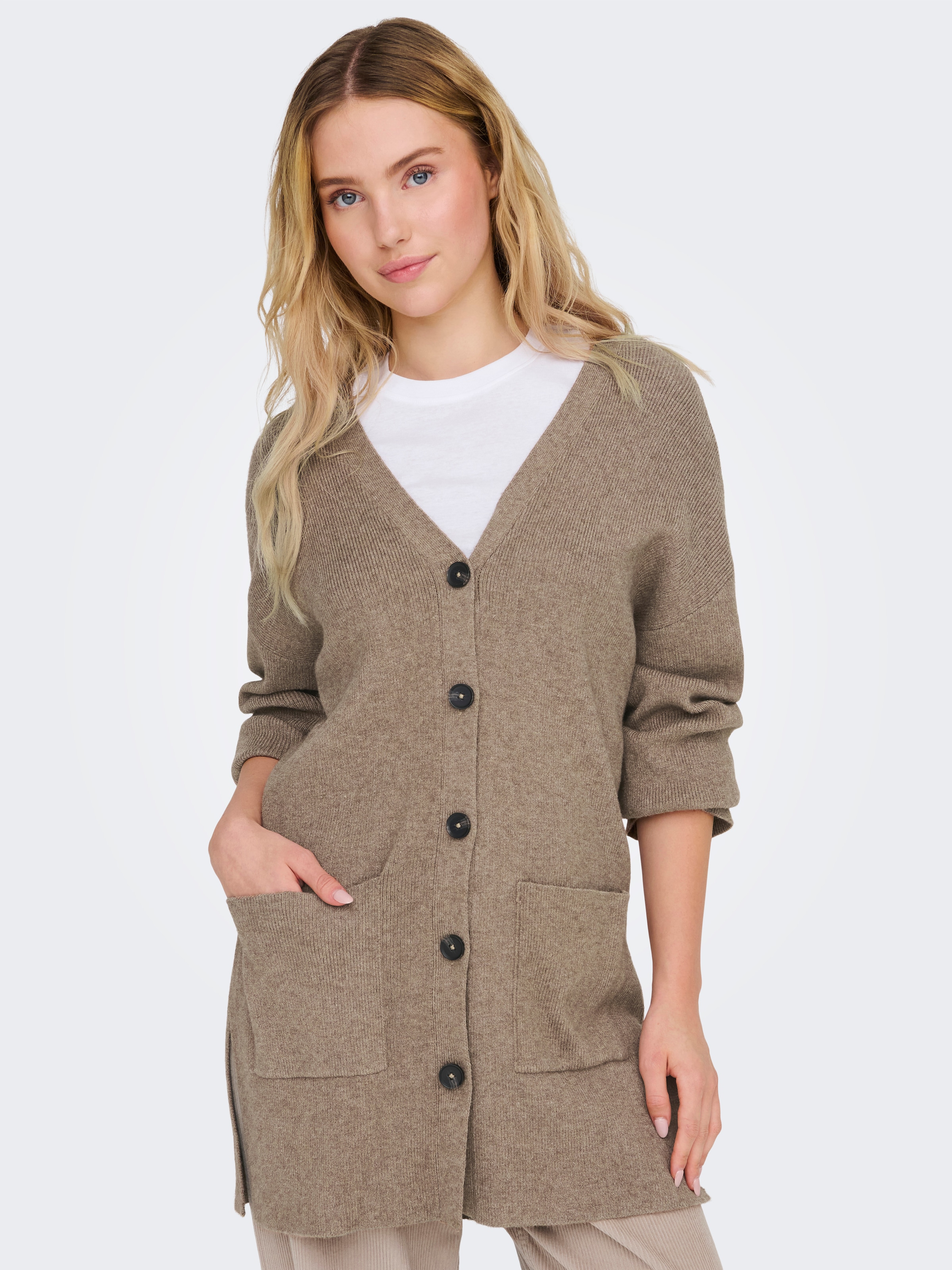 ONLY Strickjacke »ONLKATIA LS RIB V LOOSE CARDIGAN CC KNT«