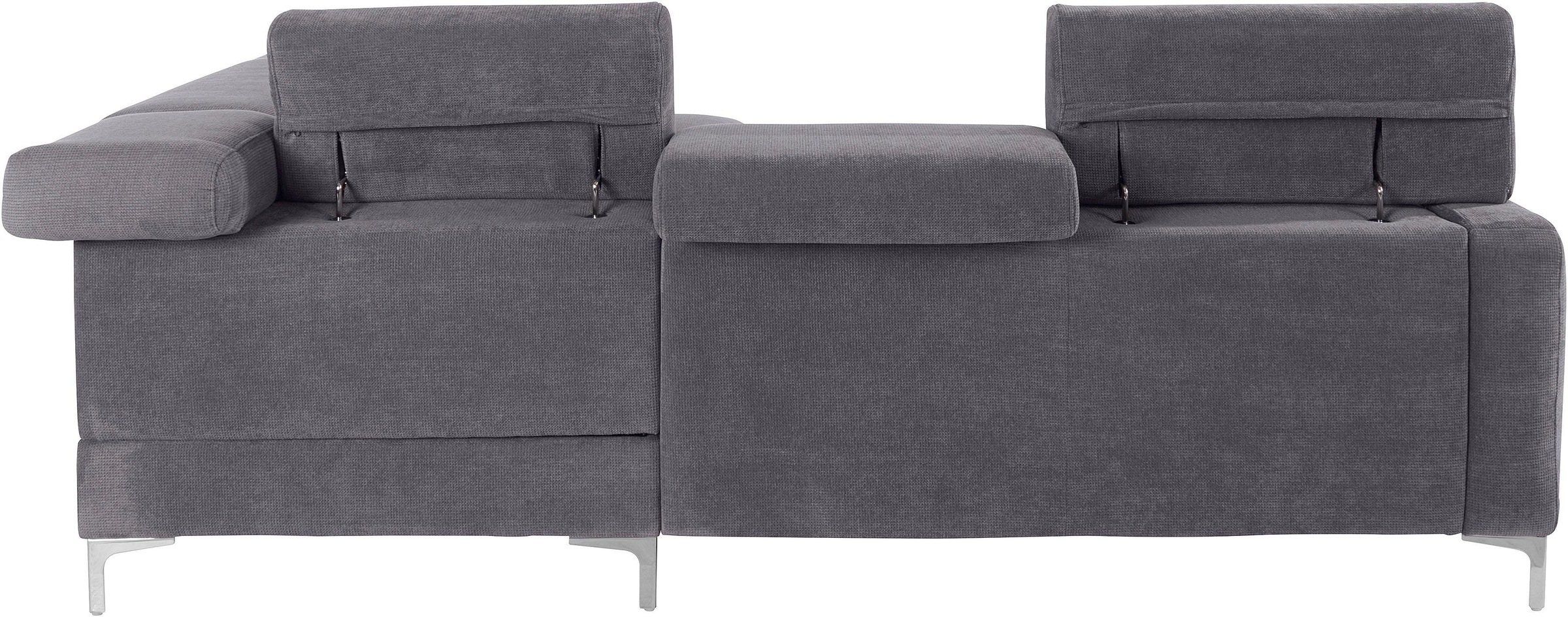 COTTA Polstergarnitur »Sammy L-Form«, (Set), Set bestehend aus: Ecksofa mit Kopfteilverstellung & Hocker