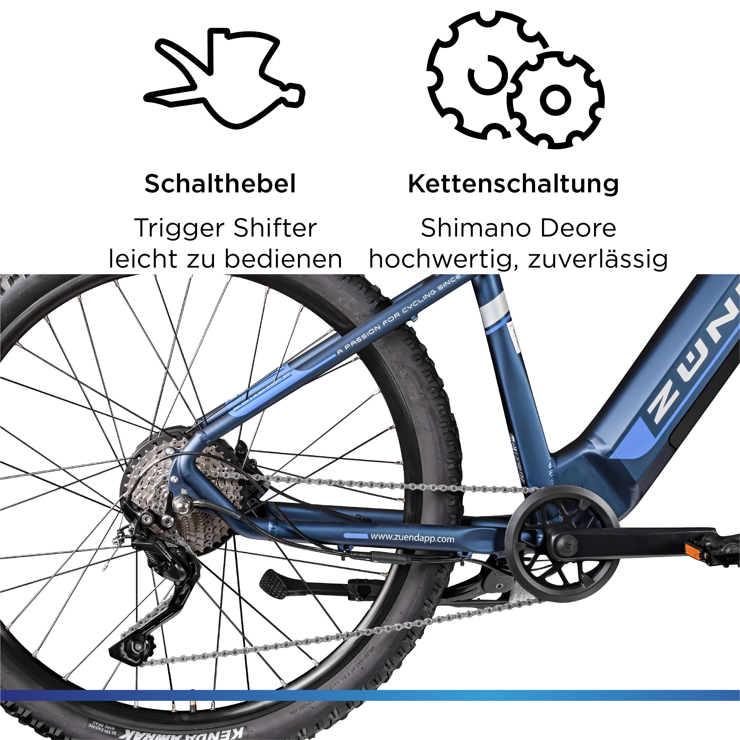 Zündapp E-Bike »Z898«, 10 Gang, Heckmotor 250 W, E-Bike E Mountainbike 27,5 Zoll Pedelec 170 - 190 cm Hardtail MTB