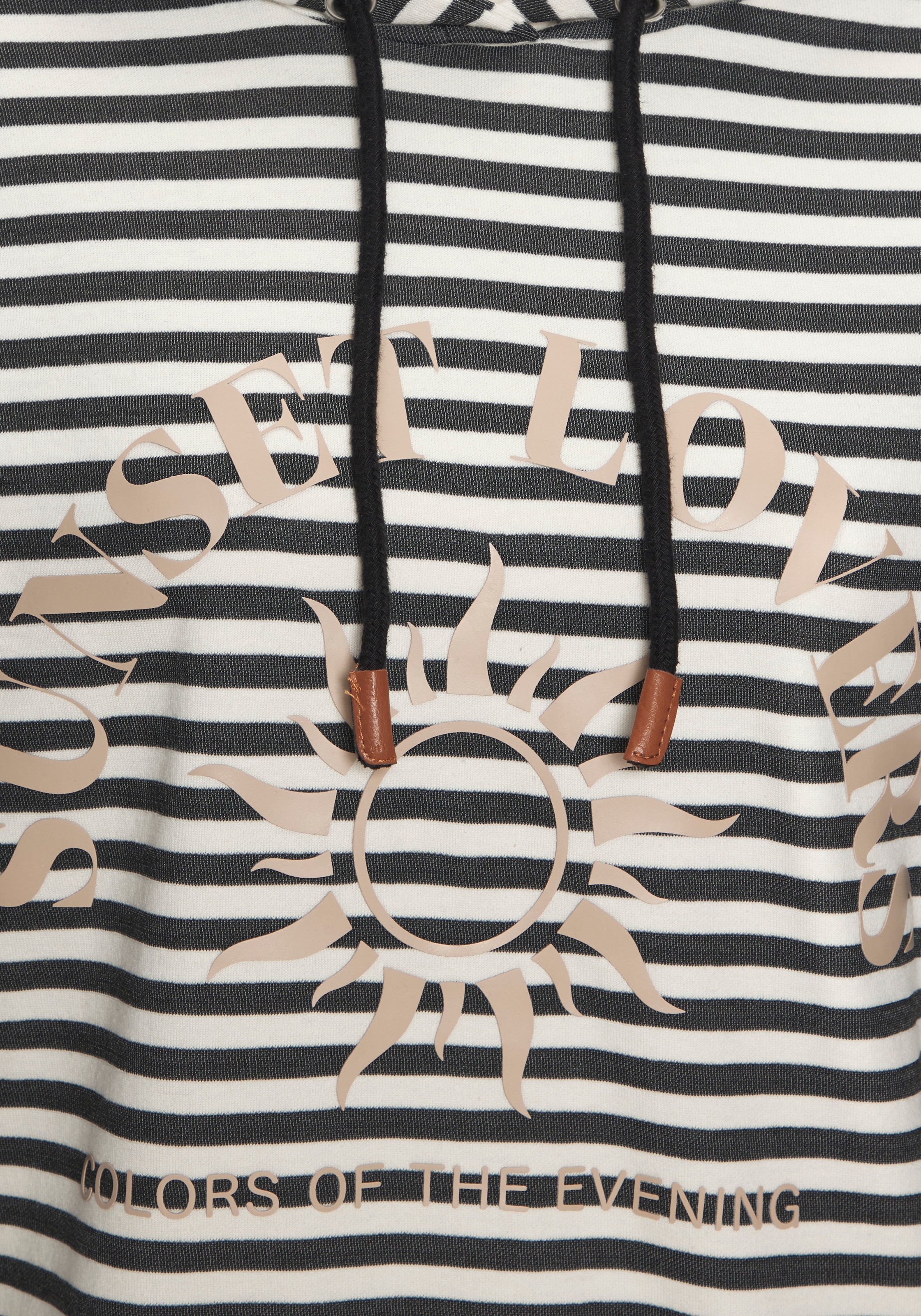 H.I.S Kapuzenpullover im Streifenlook mit großen Print, Loungewear