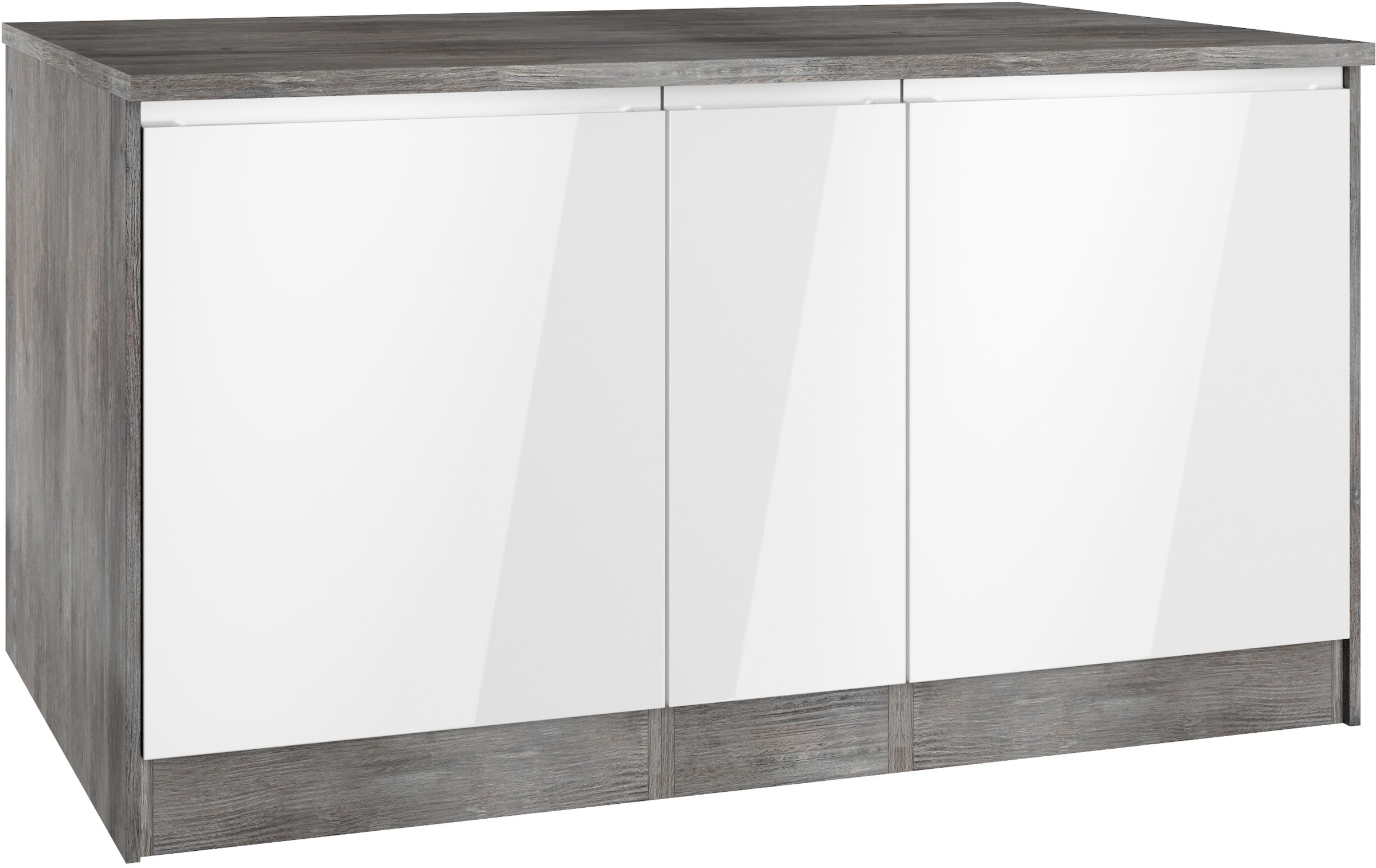 KOCHSTATION Kücheninsel »KS-Virginia«, Breite 153 cm, MDF-Fronten, Flaschenregal