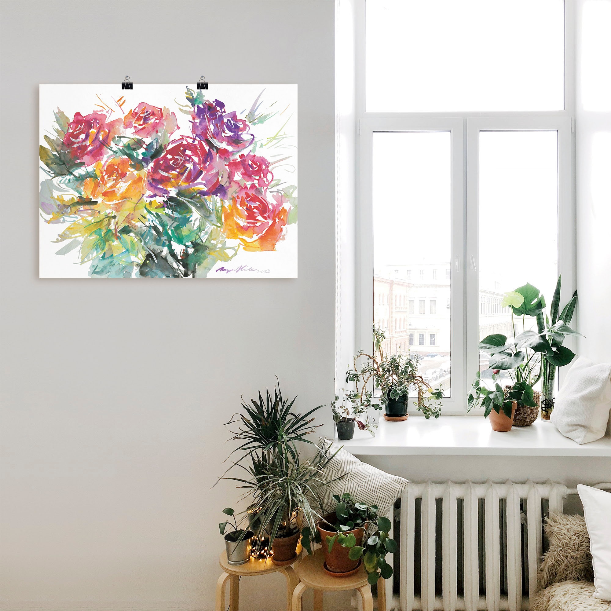 Artland Wandbild »Rosenstrauß«, Blumen, (1 St.), als Leinwandbild, Poster in verschied. Größen