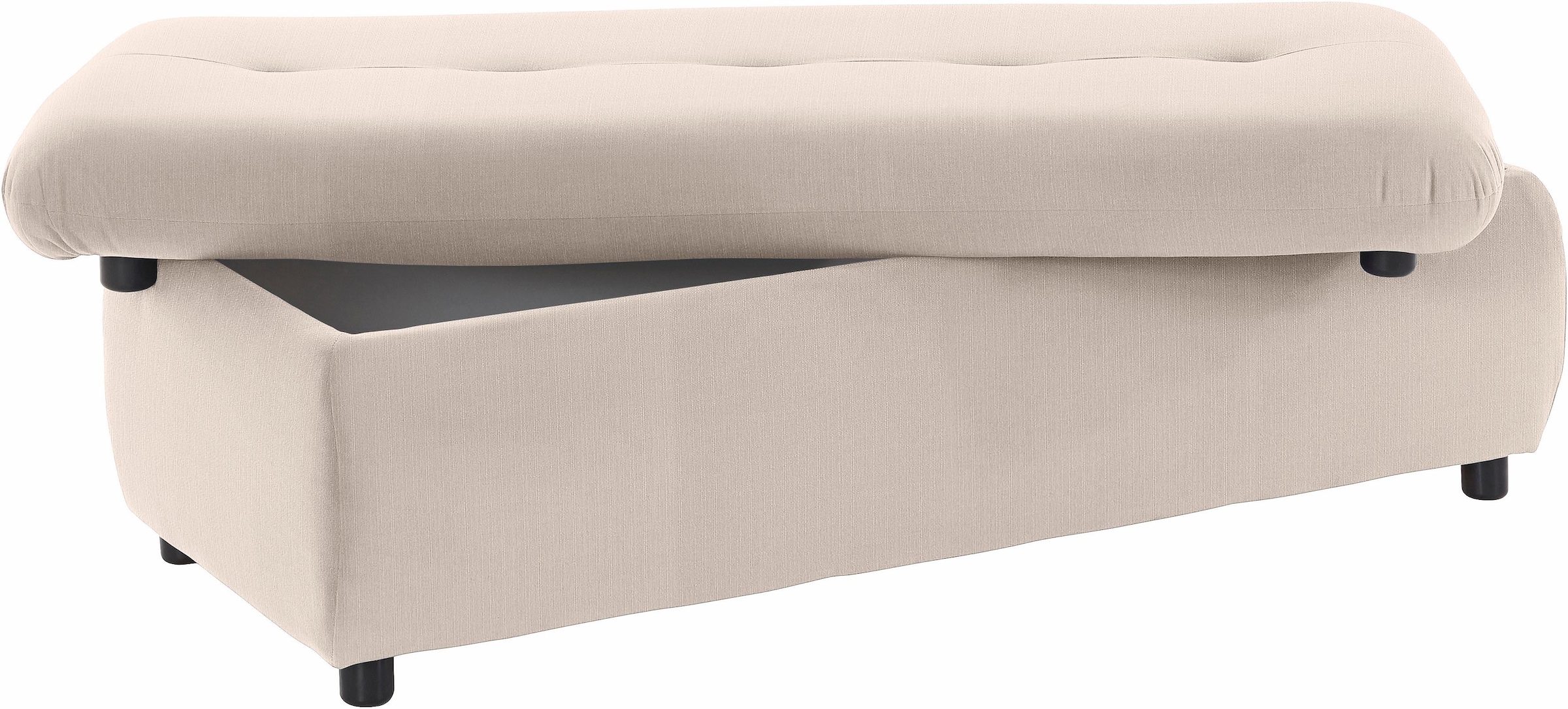 TRENDMANUFAKTUR Hocker »Indie II, bequemer Bankhocker mit Staufach unter der Sitzfläche«