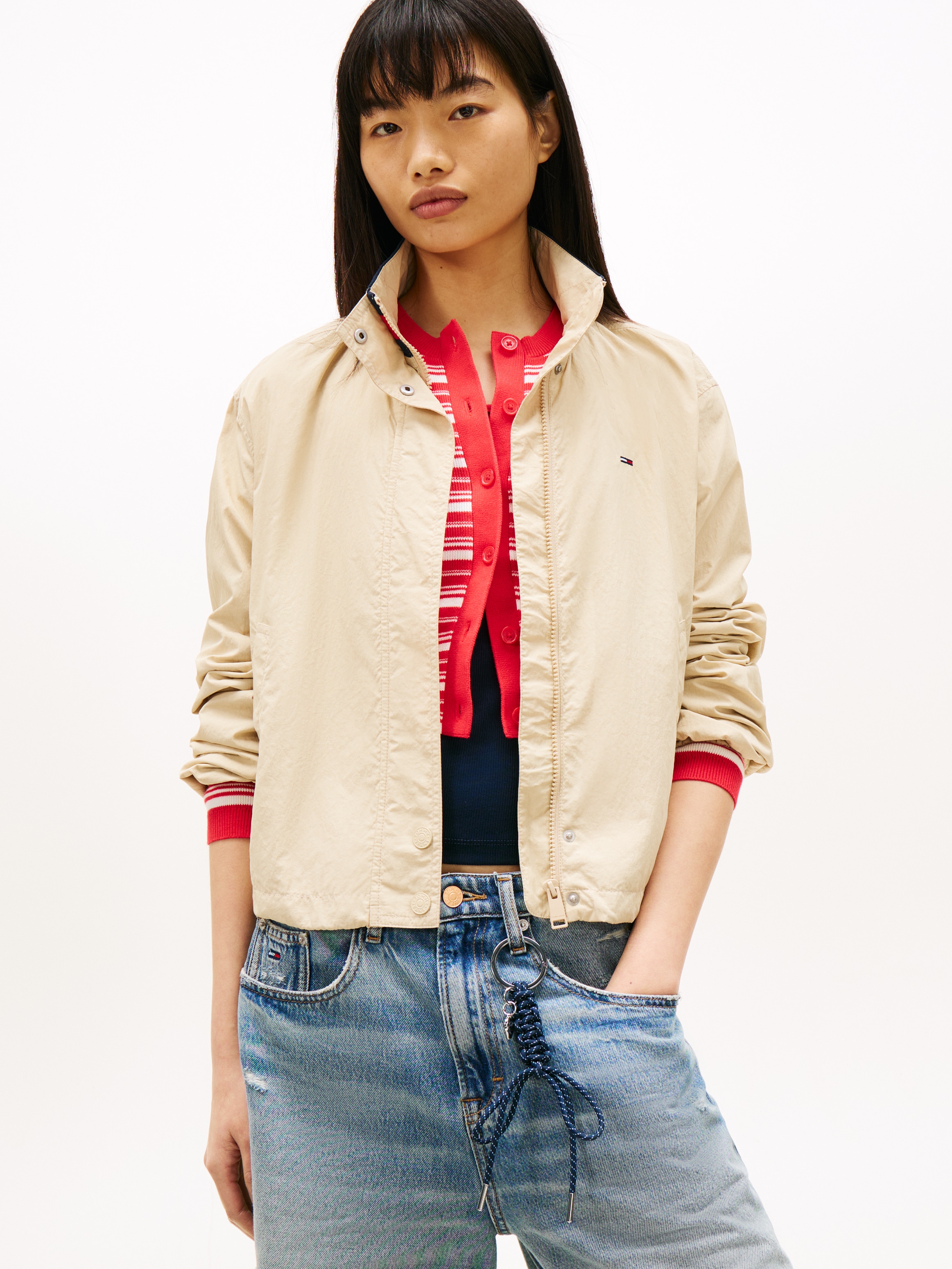 Tommy Jeans Outdoorjacke »TJW ESSENTIAL JACKET EXT« mit kontrastfarbenem Einsatz