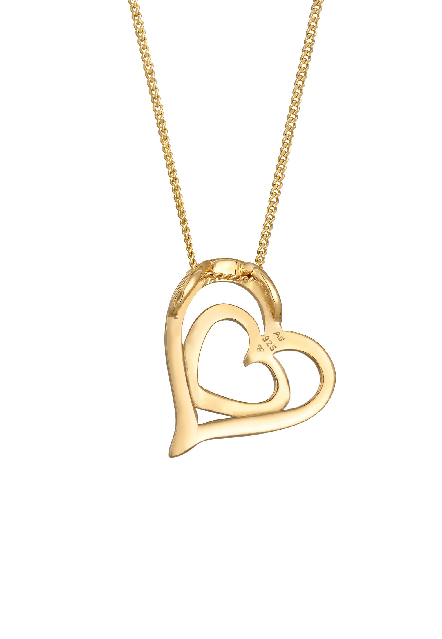 Elli DIAMONDS Silberkette »Halskette Herz Liebesbeweis Diamant (0.015 ct.) Silber«