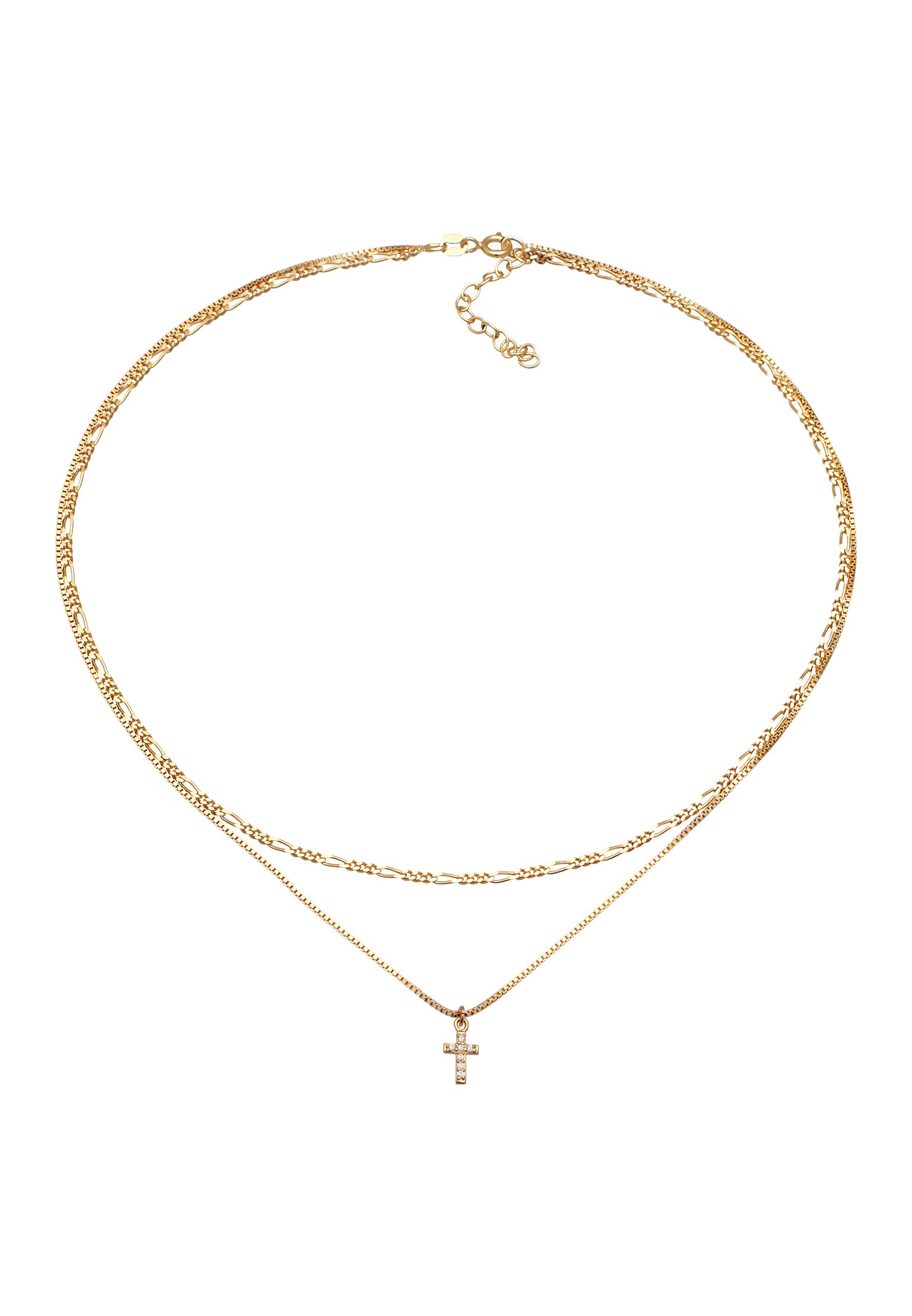 Elli Silberkette »Halskette Layer Choker Kreuz Filigran 925er Silber«