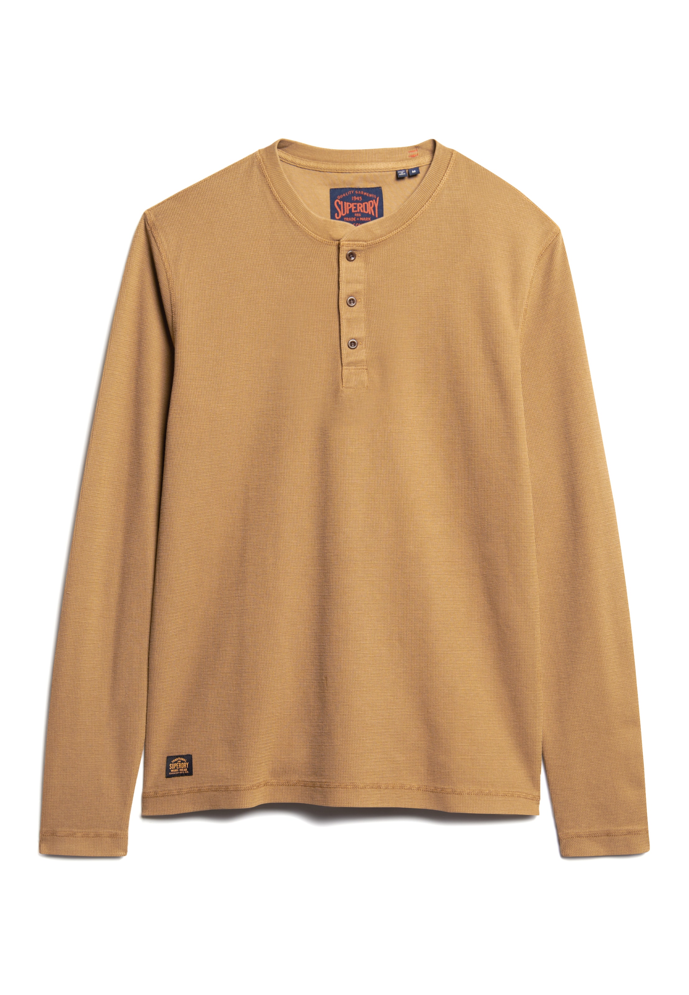 Superdry Langarmshirt »WAFFLE LONG SLEEVE HENLEY TOP«