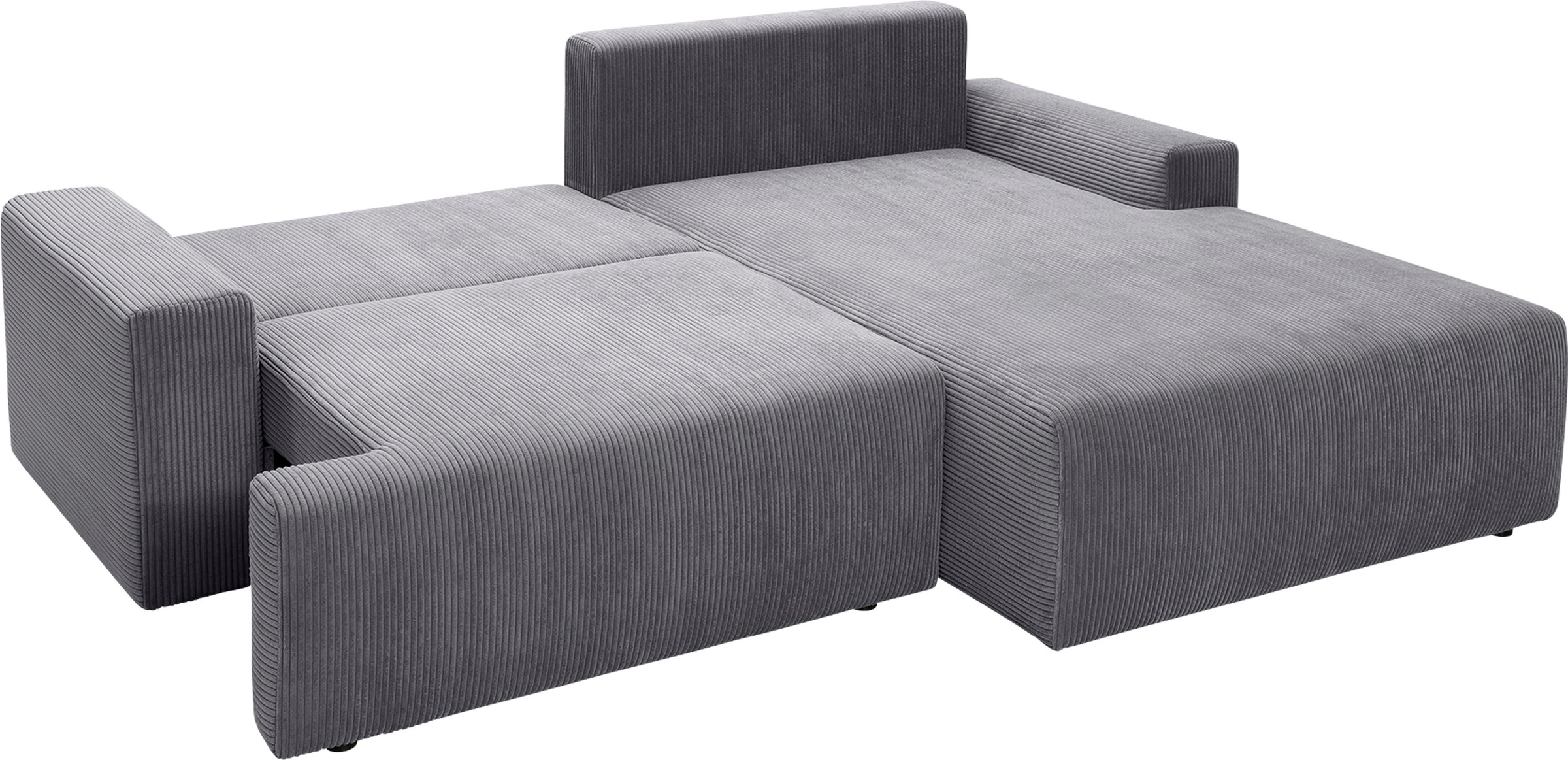 exxpo - sofa fashion Ecksofa »Orinoko, aktuelles Design und hoher Sitzkomfort, L-Form«, inkl. Bettfunktion und Bettkasten, schöne Farben im angesagten Cord