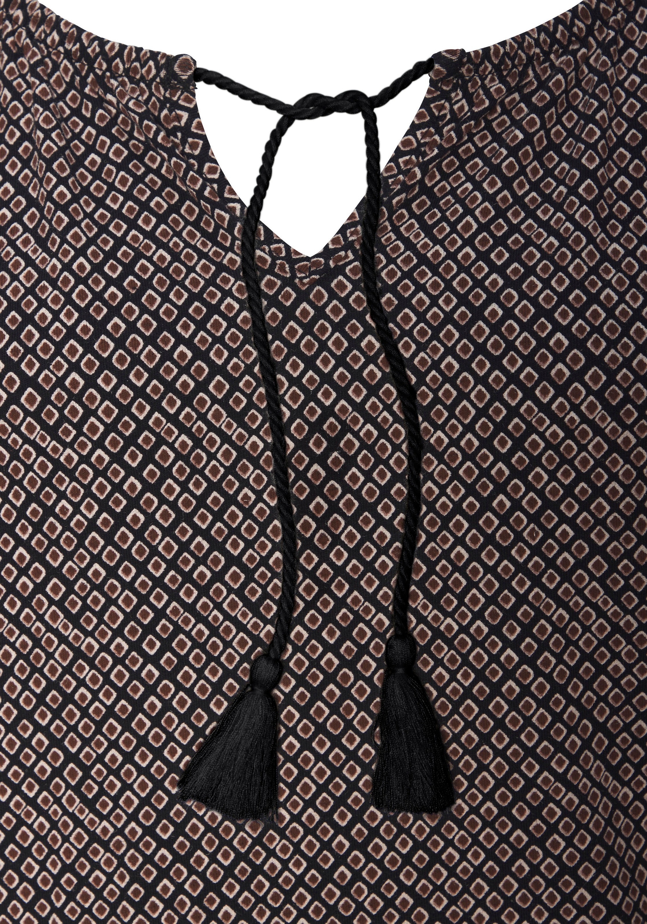 LASCANA 3/4-Arm-Shirt »mit modischen Tasseln«, (2er-Pack), aus weichem Viskose-Stretch