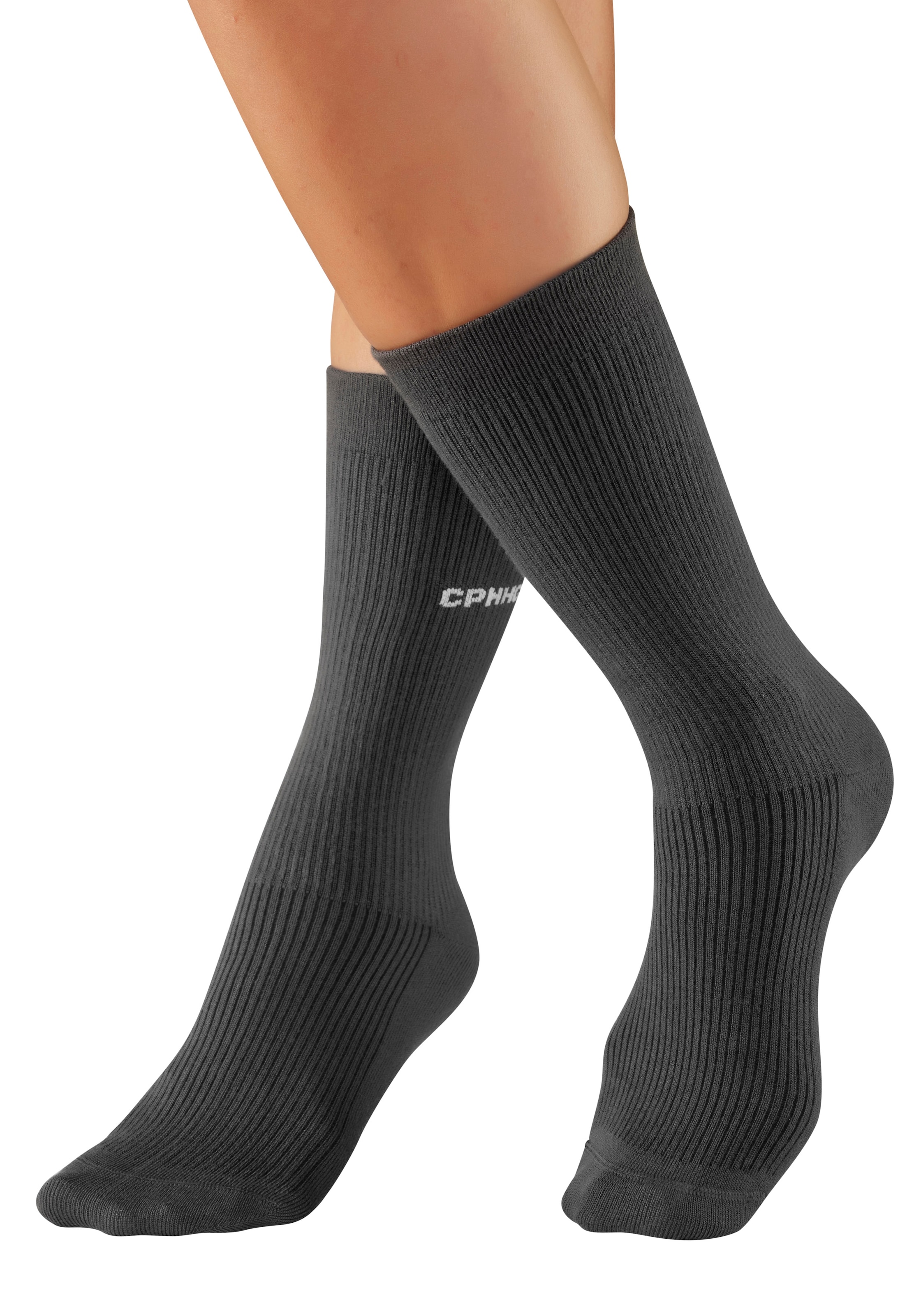 Copenhagen Studios Basicsocken Packung, 3 Paar tlg. mit Rippstruktur und Stickerei