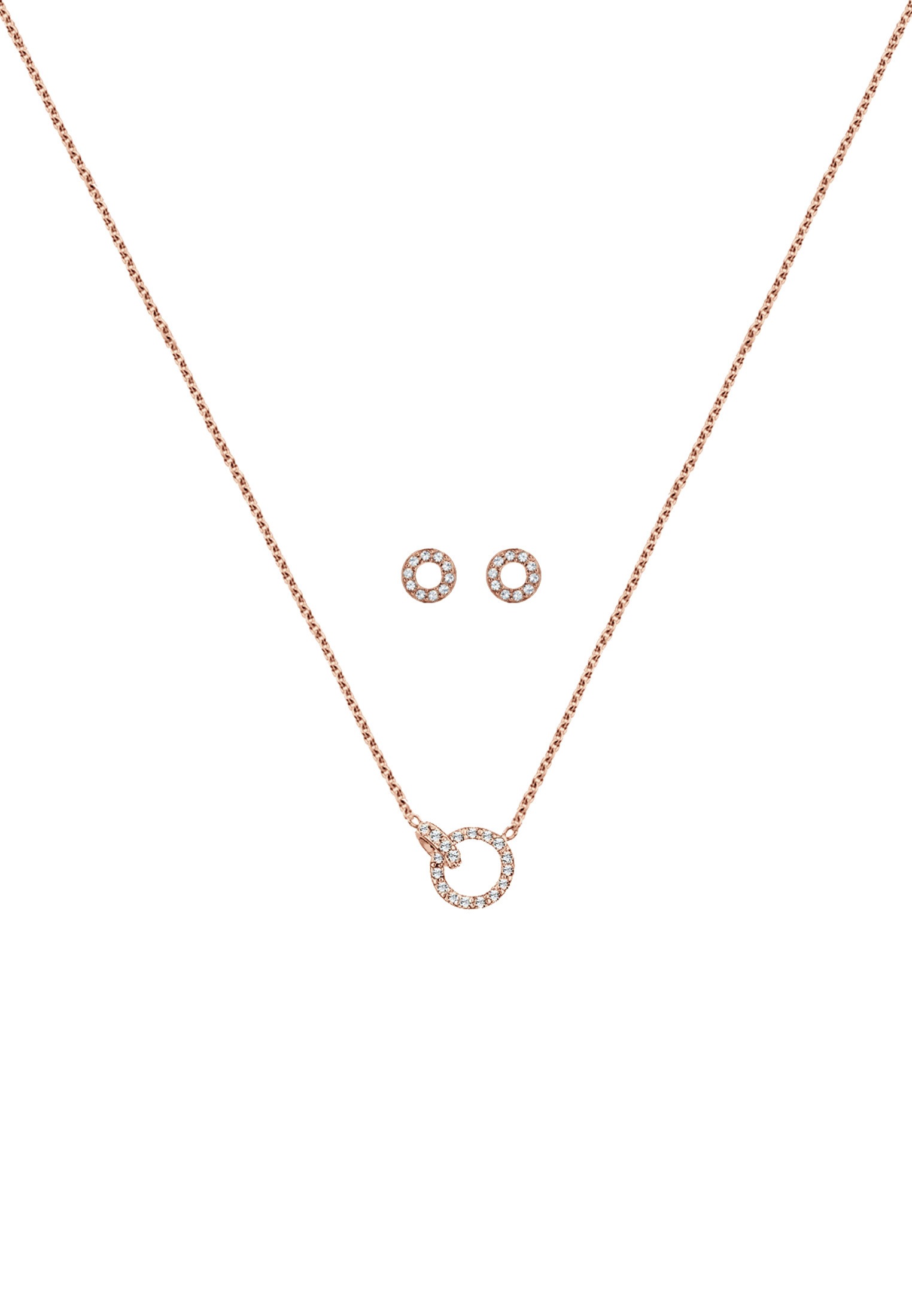Elli Ohrring und Ketten Set »Schmuckset Kreis 925 Silber, mit Kristallen von Swarovski®«