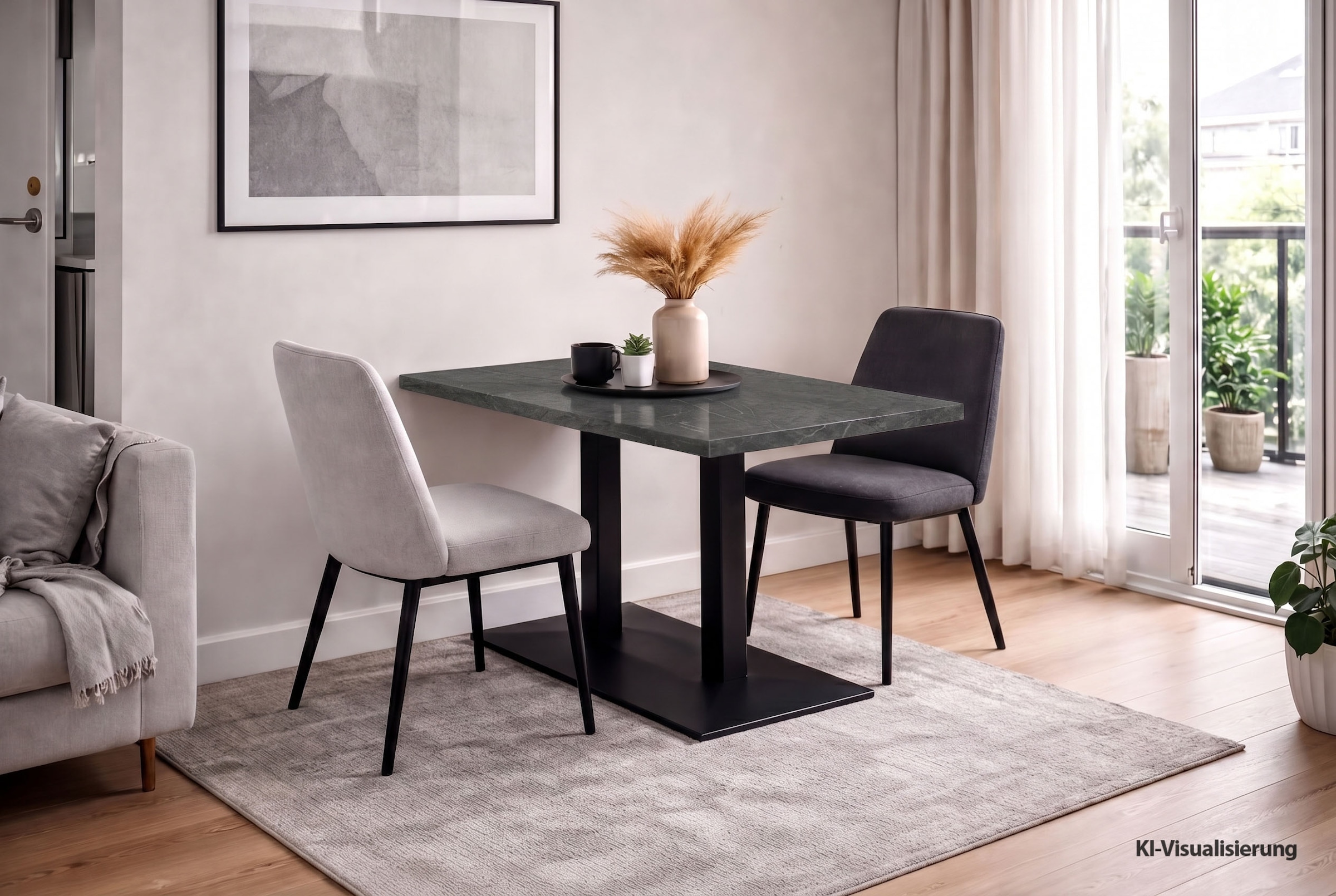 Mäusbacher Bistrotisch »Big Bistro Metall« Doppelsäulengestell, eckige Platte BHT 120x75x70 cm