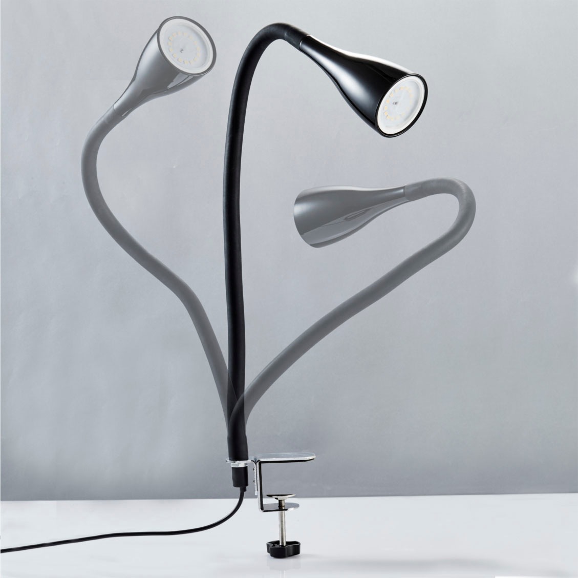 B.K.Licht LED Stehlampe und  biegsame Tischleuchte im Set