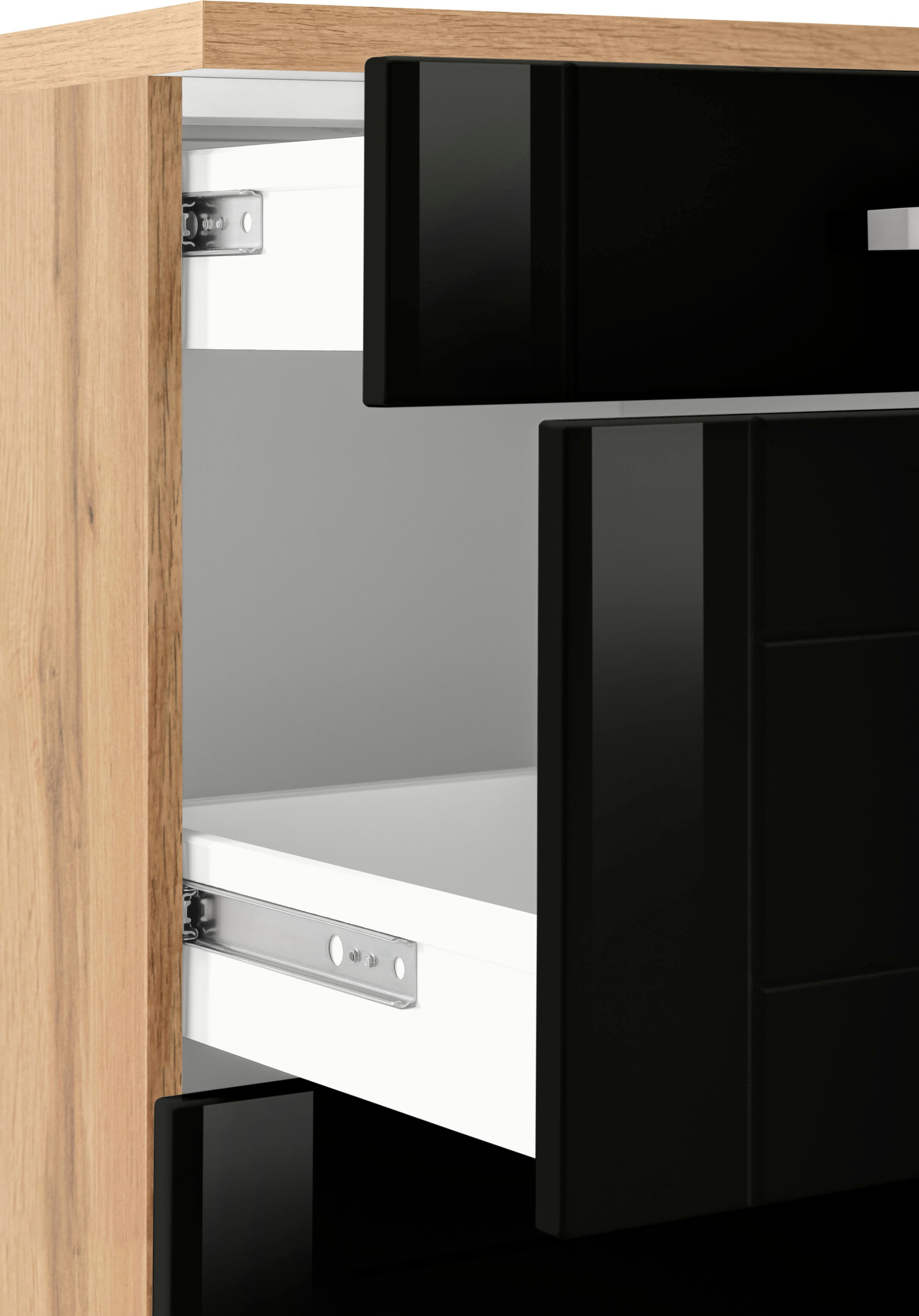 KOCHSTATION Unterschrank »KS-Tinnum« 120 cm breit, Metallgriffe, MDF Fronten, mit 2 Schubkästen