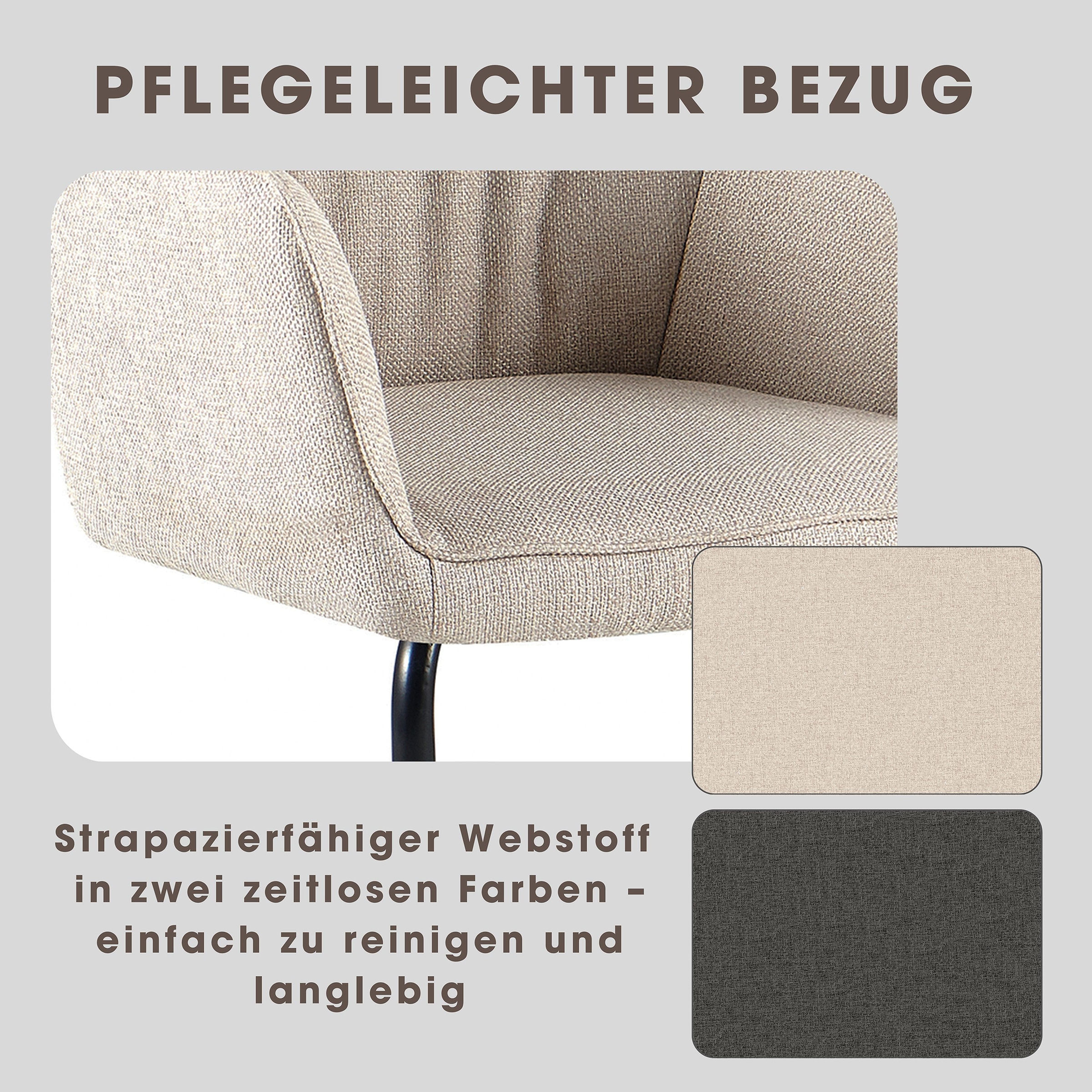 OTTO home Freischwinger »Elba« (Set) 2 Stk.gemütlicher Stuhl / Sessel, 180 Grad drehbar, Auto Return, Webstoff
