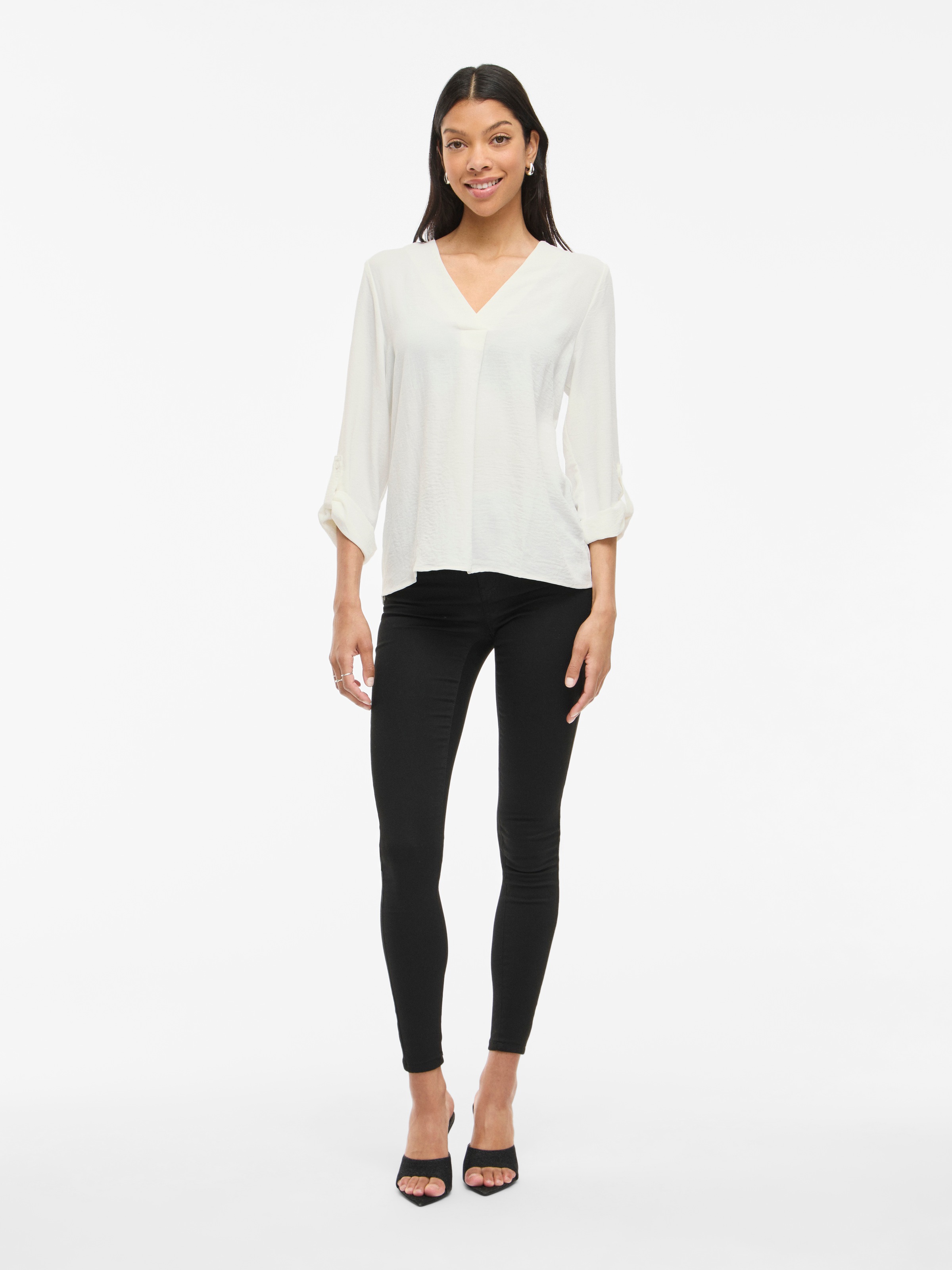 Vila Blusenshirt »VIJOSA 3/4 V-NECK TOP - NOOS«