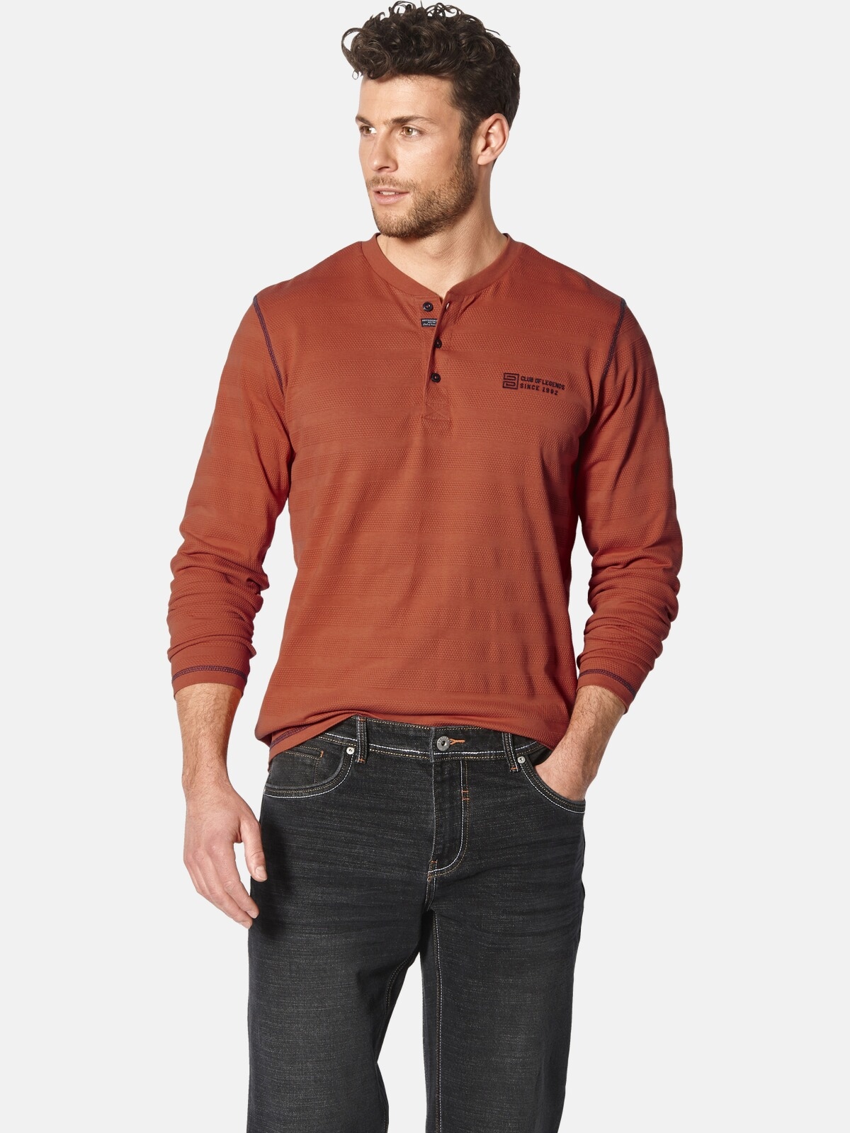 Langarmshirt »Langarmshirt LUIMONO«, im dezenten Jacquardmuster