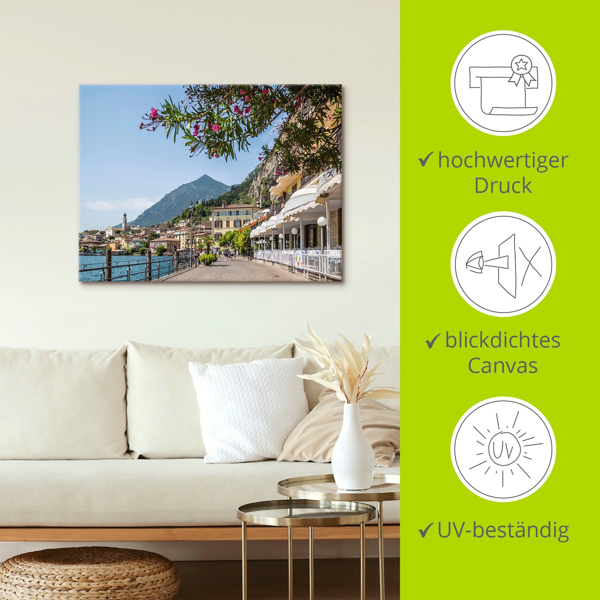 Artland Wandbild »Gardasee Limone sul Garda I«, Europa, (1 St.), als Leinwandbild, Poster in verschied. Größen