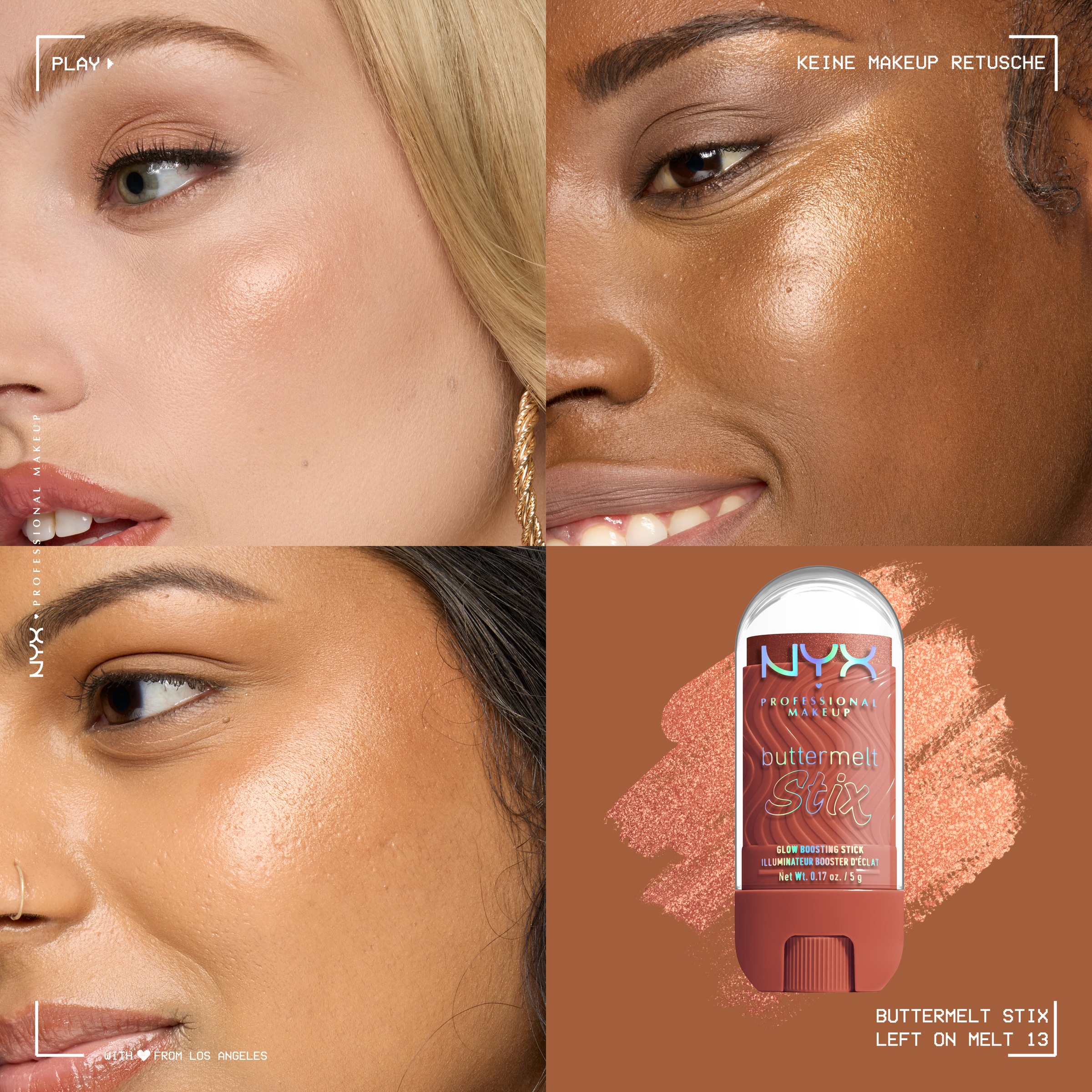 NYX PROFESSIONAL MAKEUP Highlighter »BUTTERMELT STIX GLOW BOOSTING HIGHLIGHTER STICK« mit Cupuaçu- und Kokosnussbutter, für einen ultimativen Glow