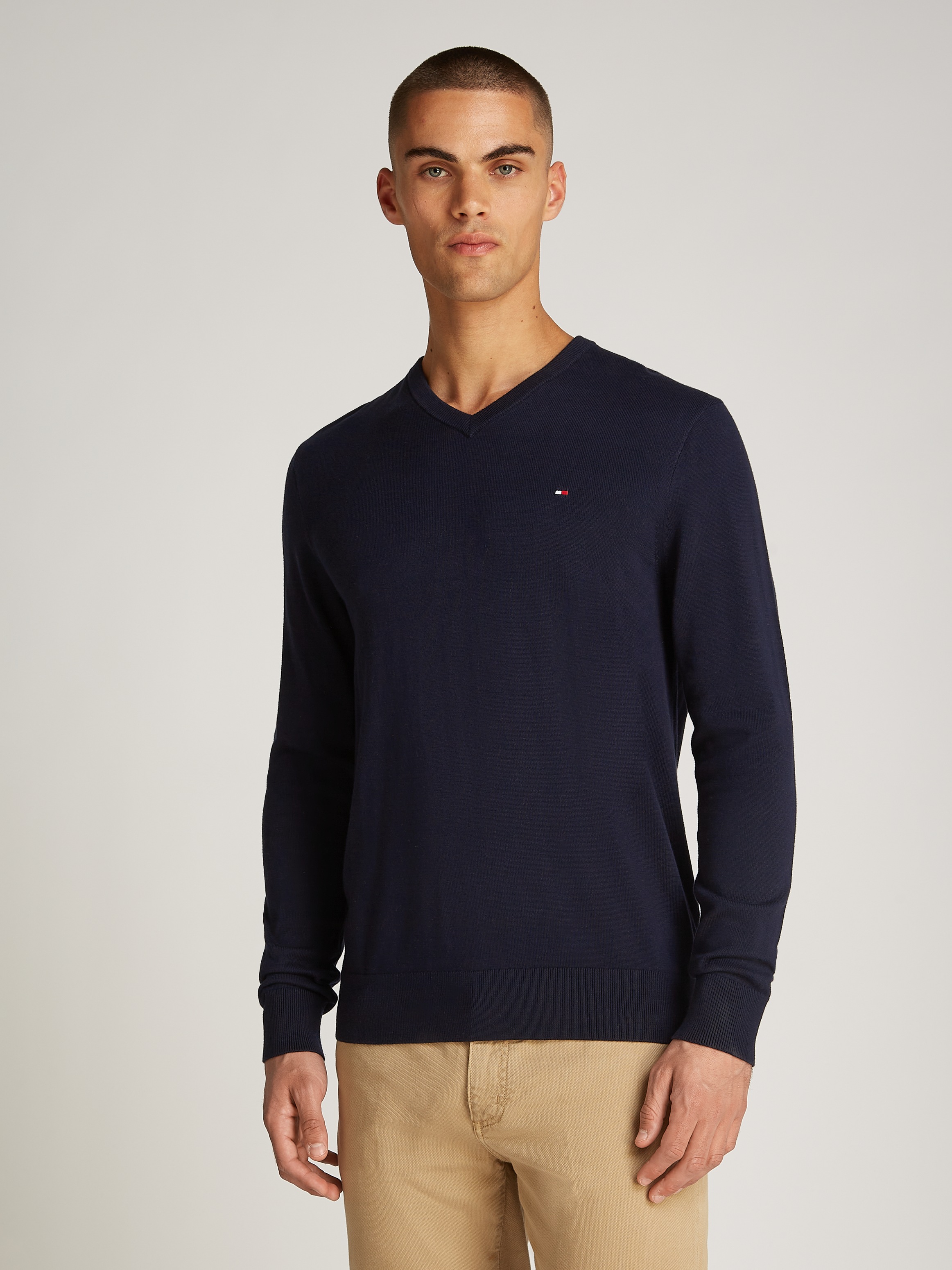 Tommy Hilfiger Strickpullover »ESSENTIAL COTTON V NECK«