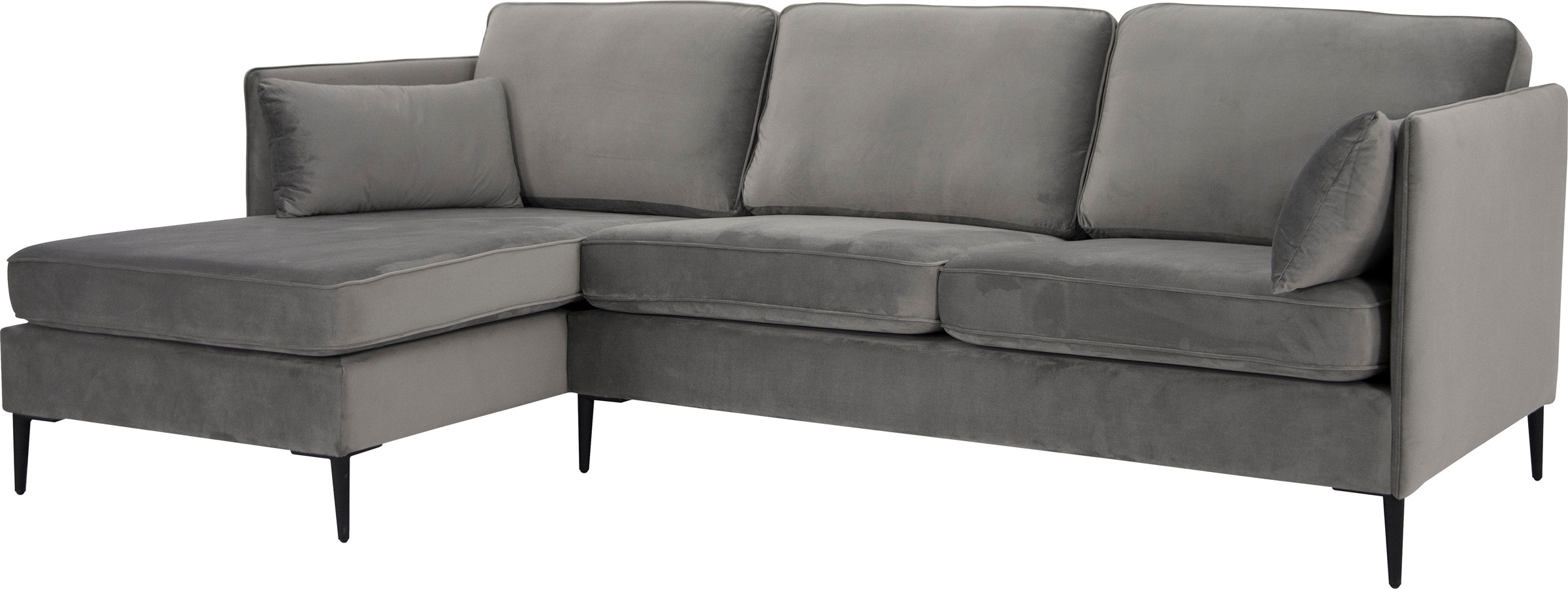 Leonique Ecksofa »Light L-Form«, inklusive loser Zierkissen, mit schmalen Armlehnen und Teleskopfüßen