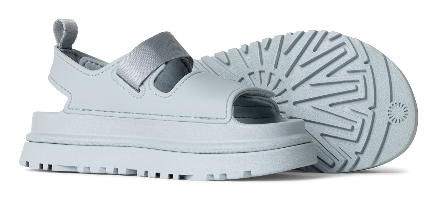 UGG Badesandale »K GOLDENGLOW«, Sommerschuh, Poolslides, Plateauabsatz, mit Klettverschluss