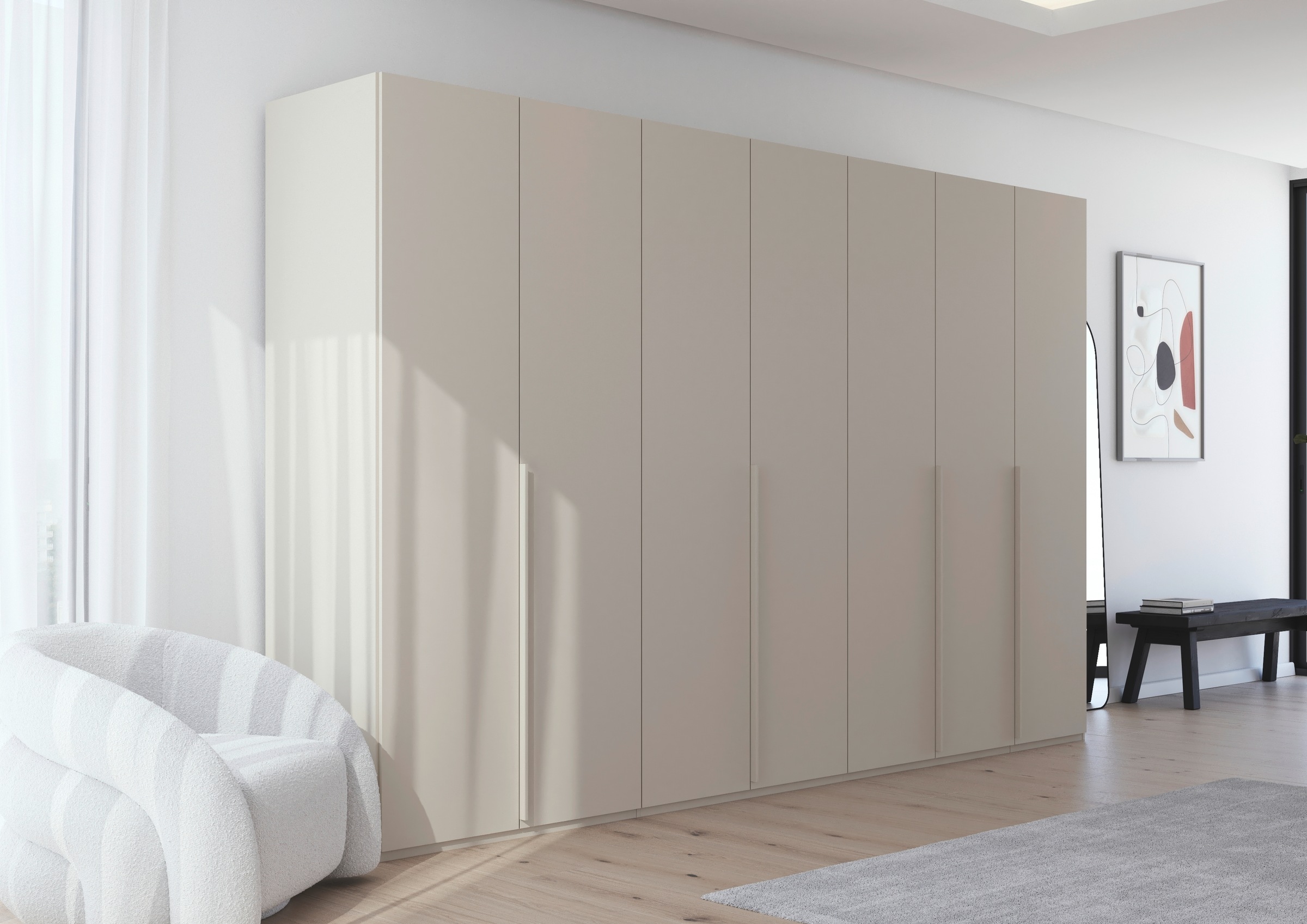 LeGer Home by Lena Gercke Kleiderschrank »Schrank Garderobe Ankleide Schlafzimmer Flur Serina«, (in 3 verschiedenen Ausstattungen BASIC/CLASSIC/PREMIUM), in 6 Breiten (101 - 401 cm) mit Front Glas oder Dekor MADE IN GERMANY