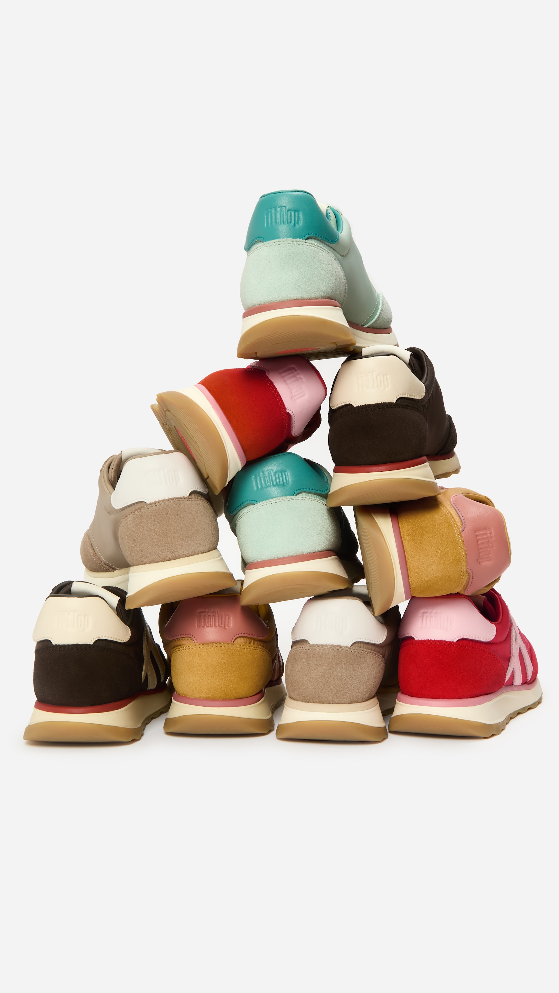 Fitflop Keilsneaker »RETRO-Q FF FABRIC/SUEDE SNEAKERS«  Schnürschuh, Freizeitschuh, Halbschuh mit Kontrastbesatz