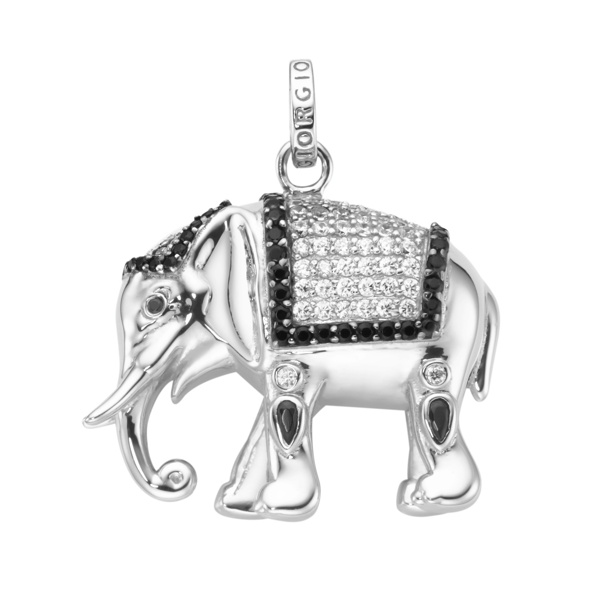 GIORGIO MARTELLO MILANO Kettenanhänger »Anhänger Elefant mit Zirkonia und Spinell Steinen, Silber 925«