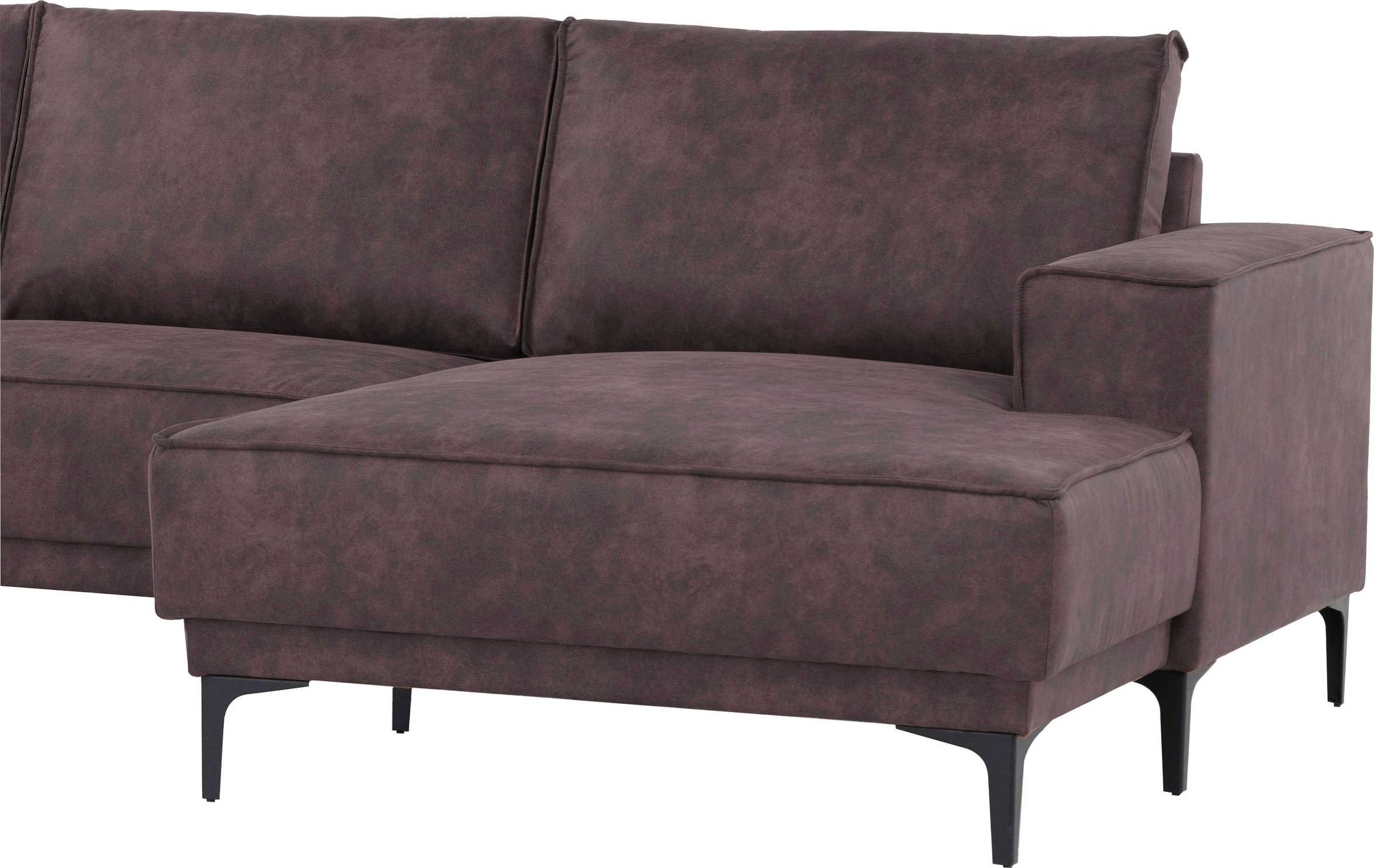 Places of Style Wohnlandschaft »XXL Sofa Oland, Struktur, Flachgewebe, Luxus-Microfaser, Boucle«, U-Form, 345 cm, Wellenunterfederung, Skandi-Design, Metallfüße